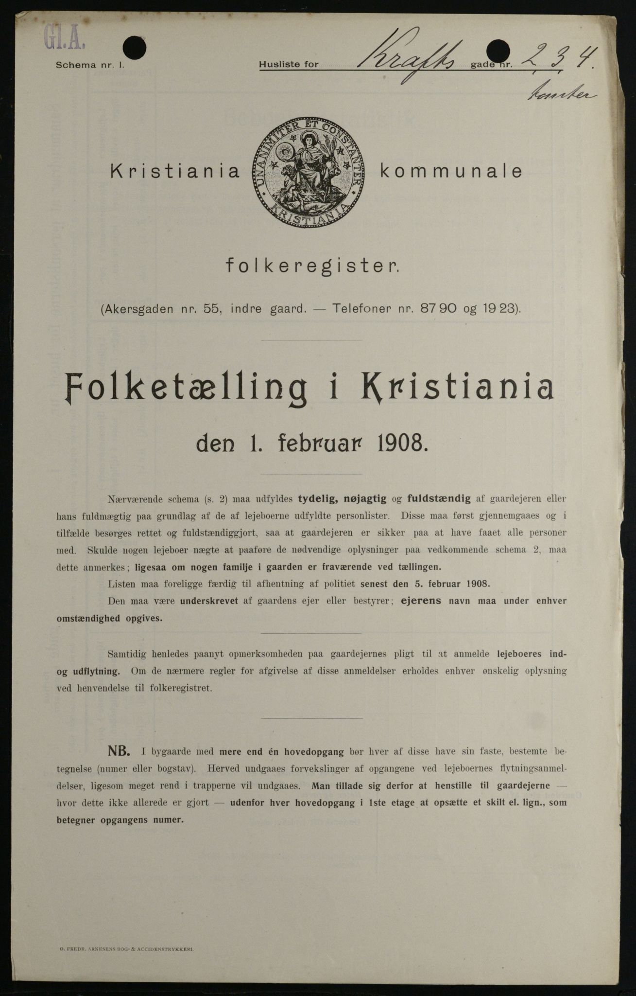 OBA, Kommunal folketelling 1.2.1908 for Kristiania kjøpstad, 1908, s. 48281