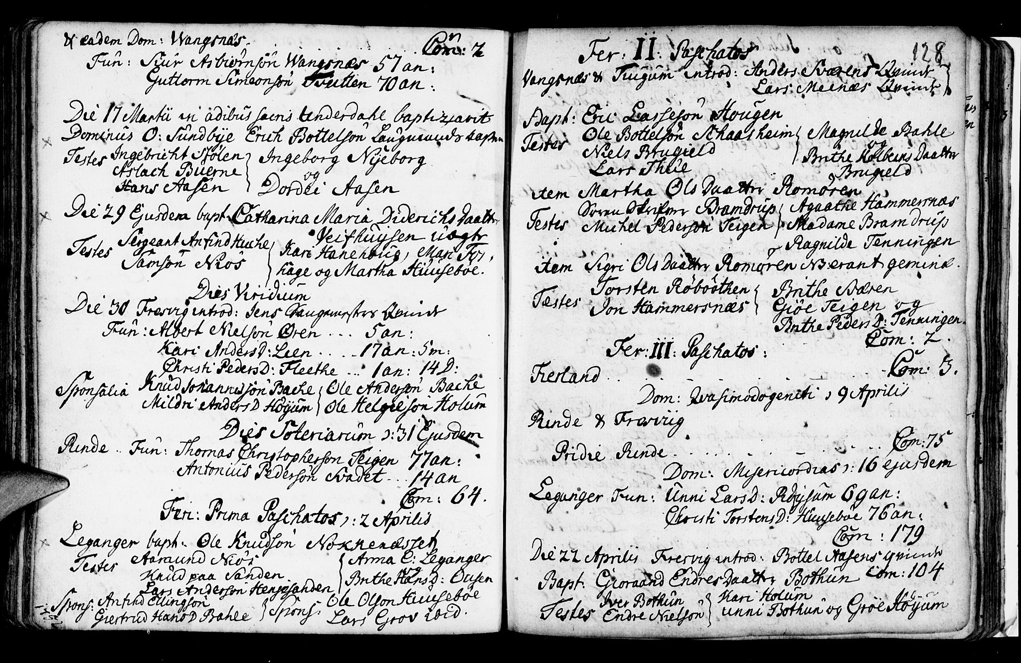Leikanger sokneprestembete, AV/SAB-A-81001/H/Haa/Haaa/L0002: Ministerialbok nr. A 2, 1735-1756, s. 128