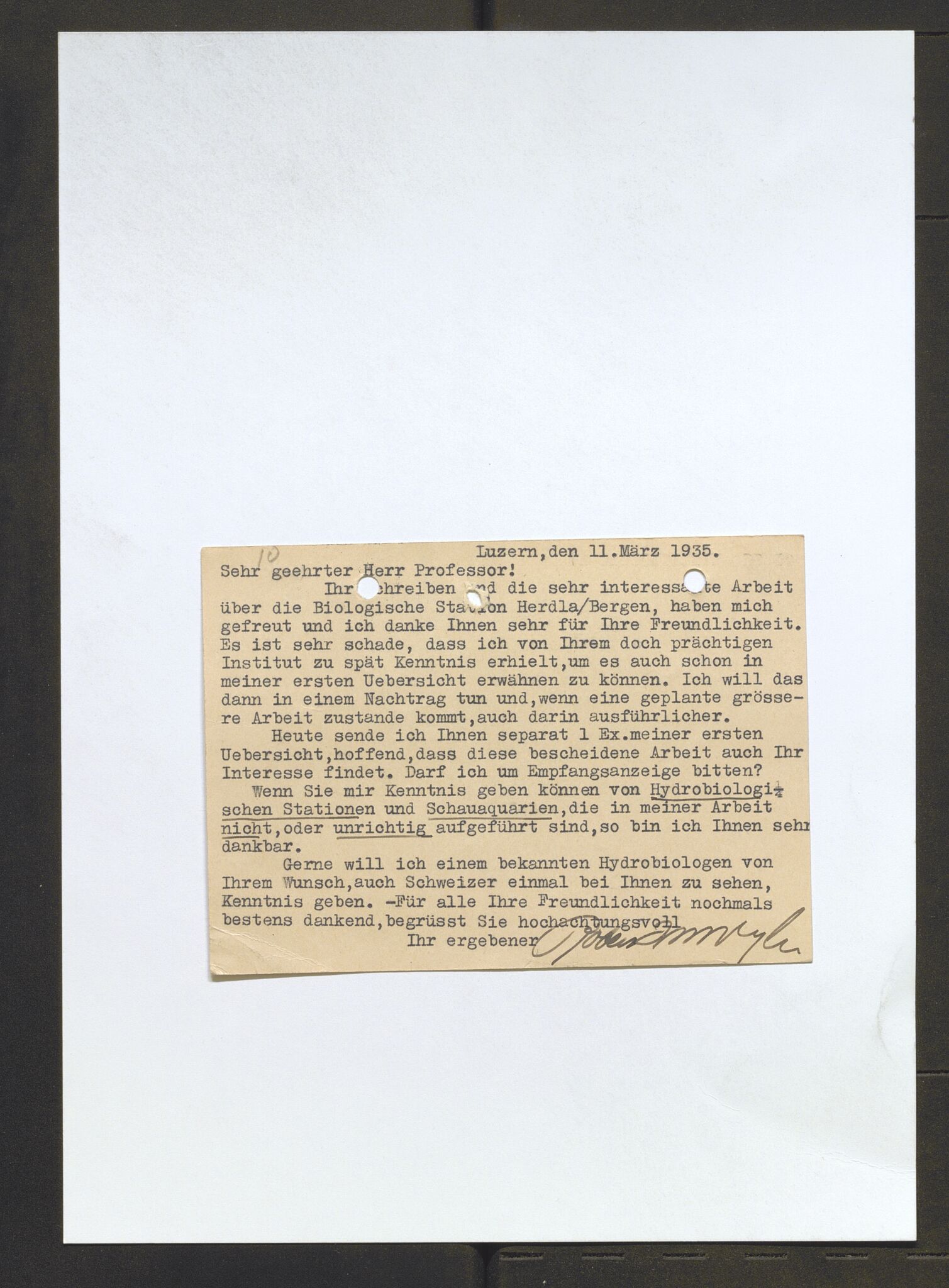 Bergens Museum, AV/SAB-A-17301/13/D/L0002: Korrespondanse , 1928-1940, s. 589