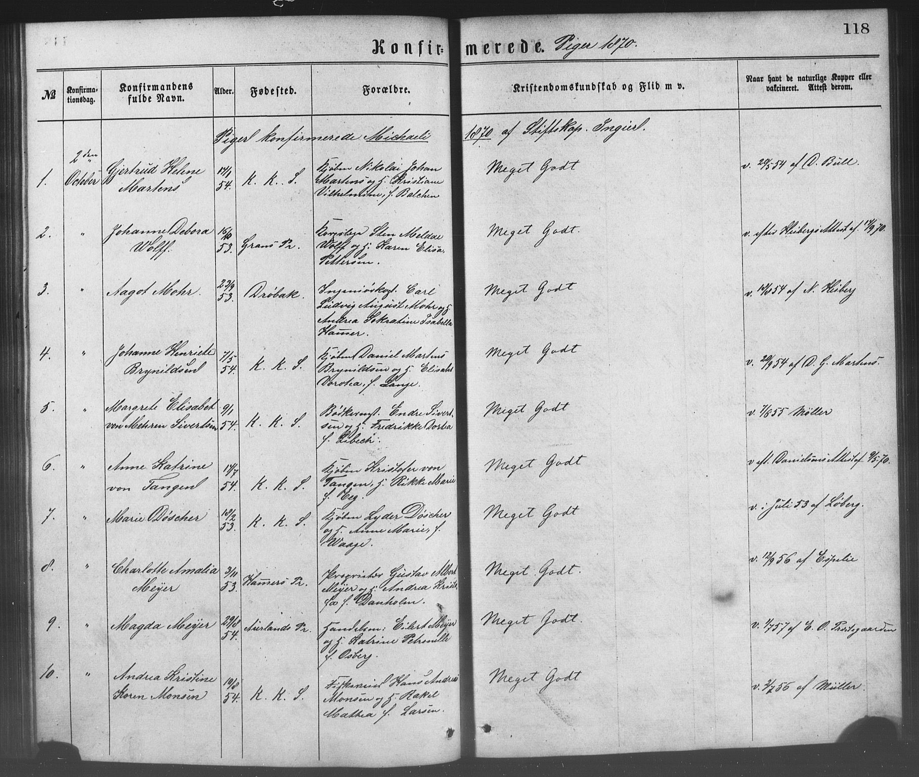 Korskirken sokneprestembete, AV/SAB-A-76101/H/Haa/L0028: Ministerialbok nr. C 4, 1868-1879, s. 118