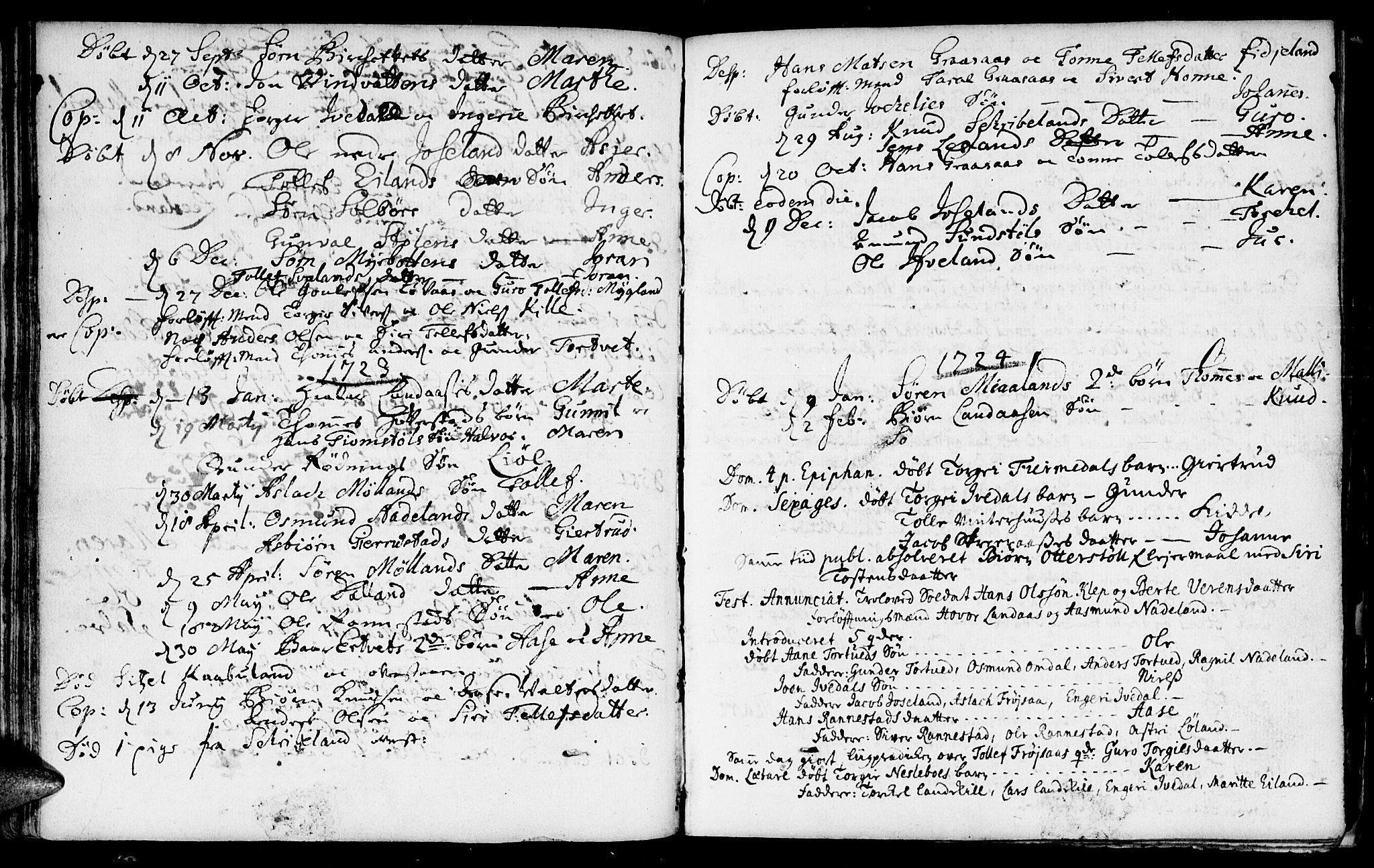 Evje sokneprestkontor, AV/SAK-1111-0008/F/Fa/Fac/L0001: Ministerialbok nr. A 1, 1705-1764, s. 94-95