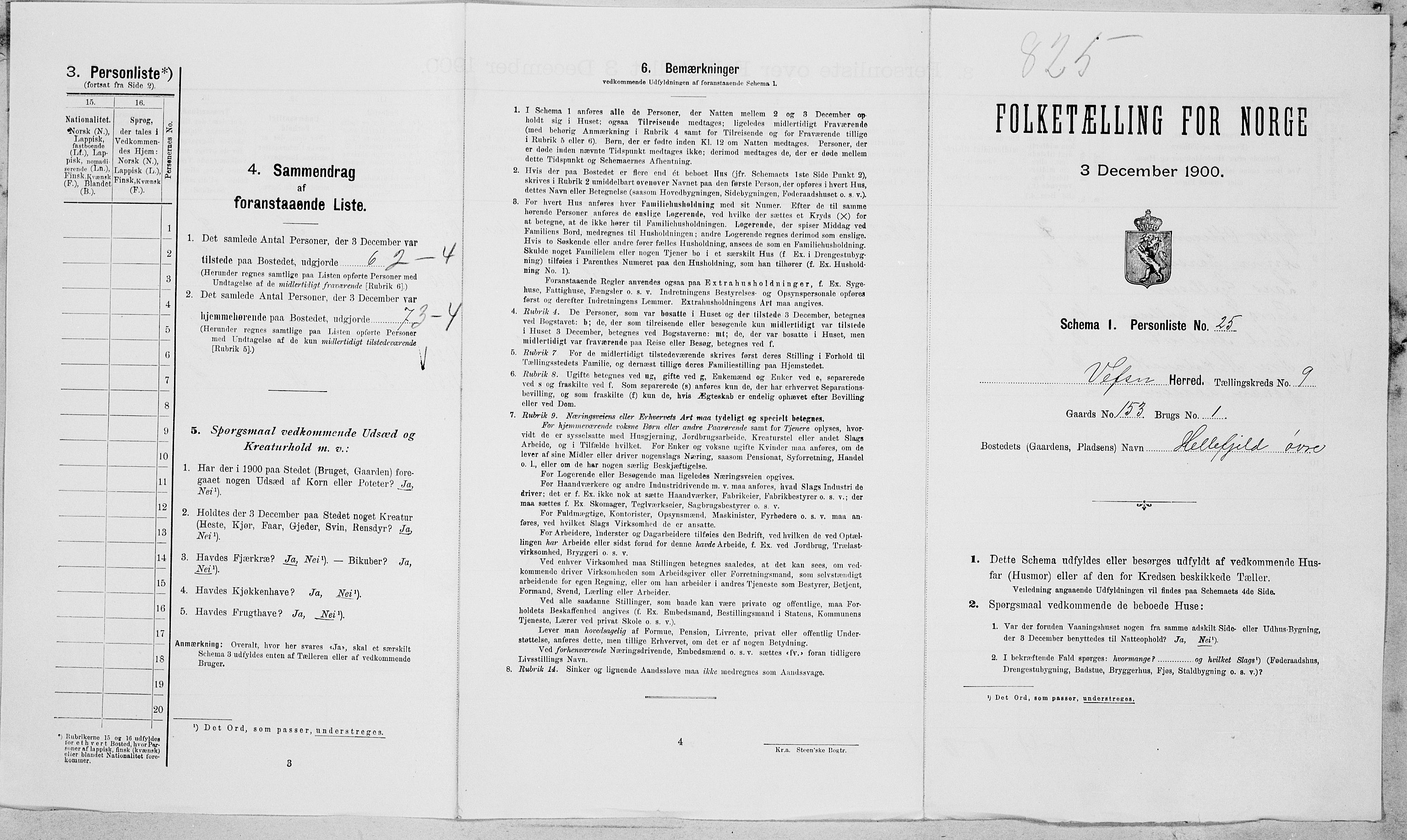 SAT, Folketelling 1900 for 1824 Vefsn herred, 1900, s. 805