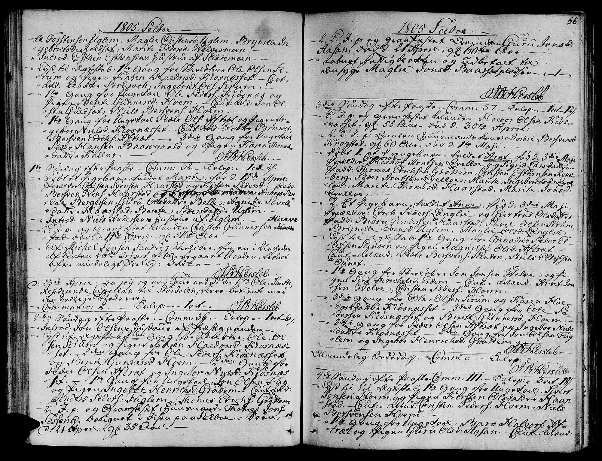 Ministerialprotokoller, klokkerbøker og fødselsregistre - Sør-Trøndelag, SAT/A-1456/695/L1140: Ministerialbok nr. 695A03, 1801-1815, s. 56