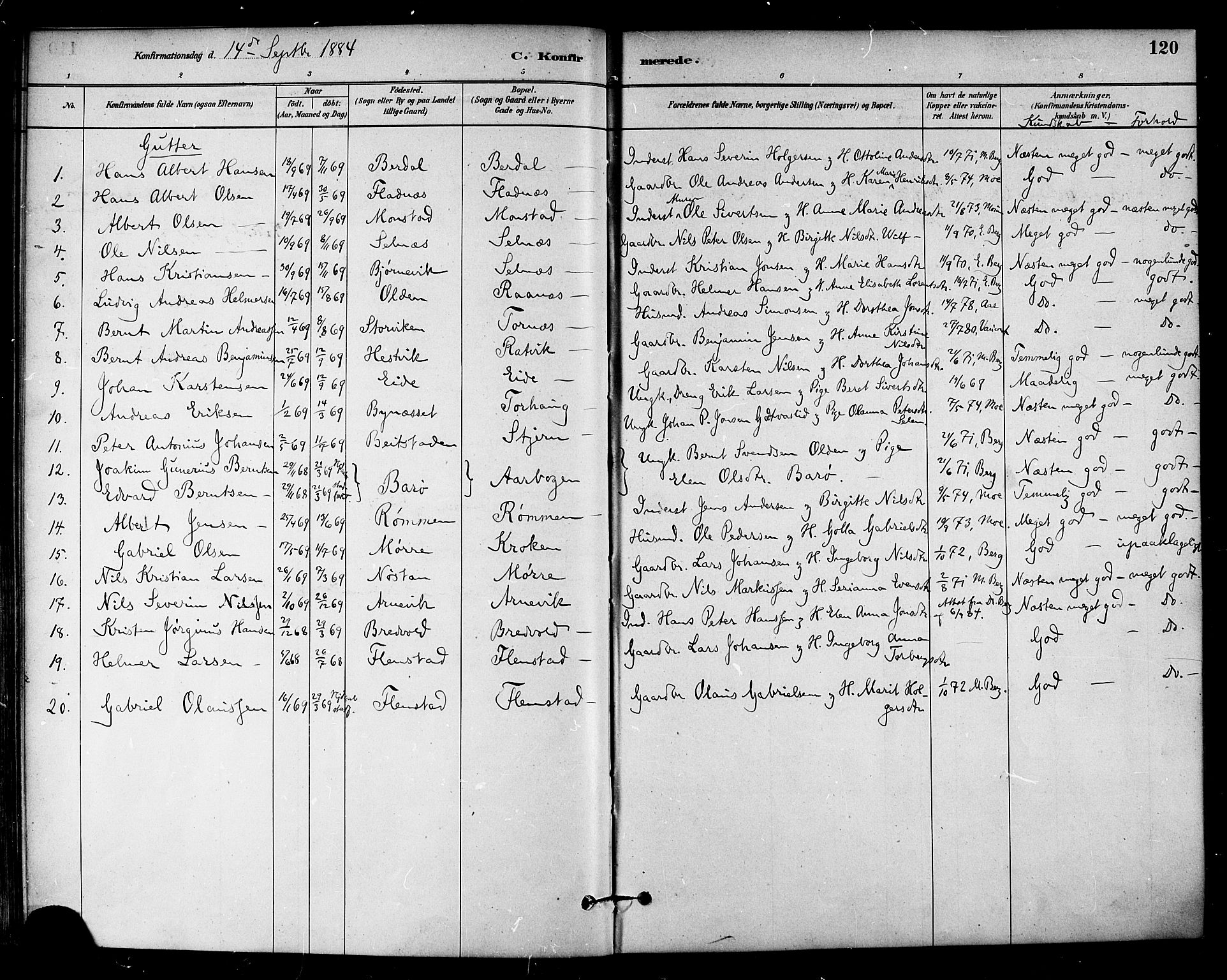 Ministerialprotokoller, klokkerbøker og fødselsregistre - Sør-Trøndelag, AV/SAT-A-1456/655/L0680: Ministerialbok nr. 655A09, 1880-1894, s. 120