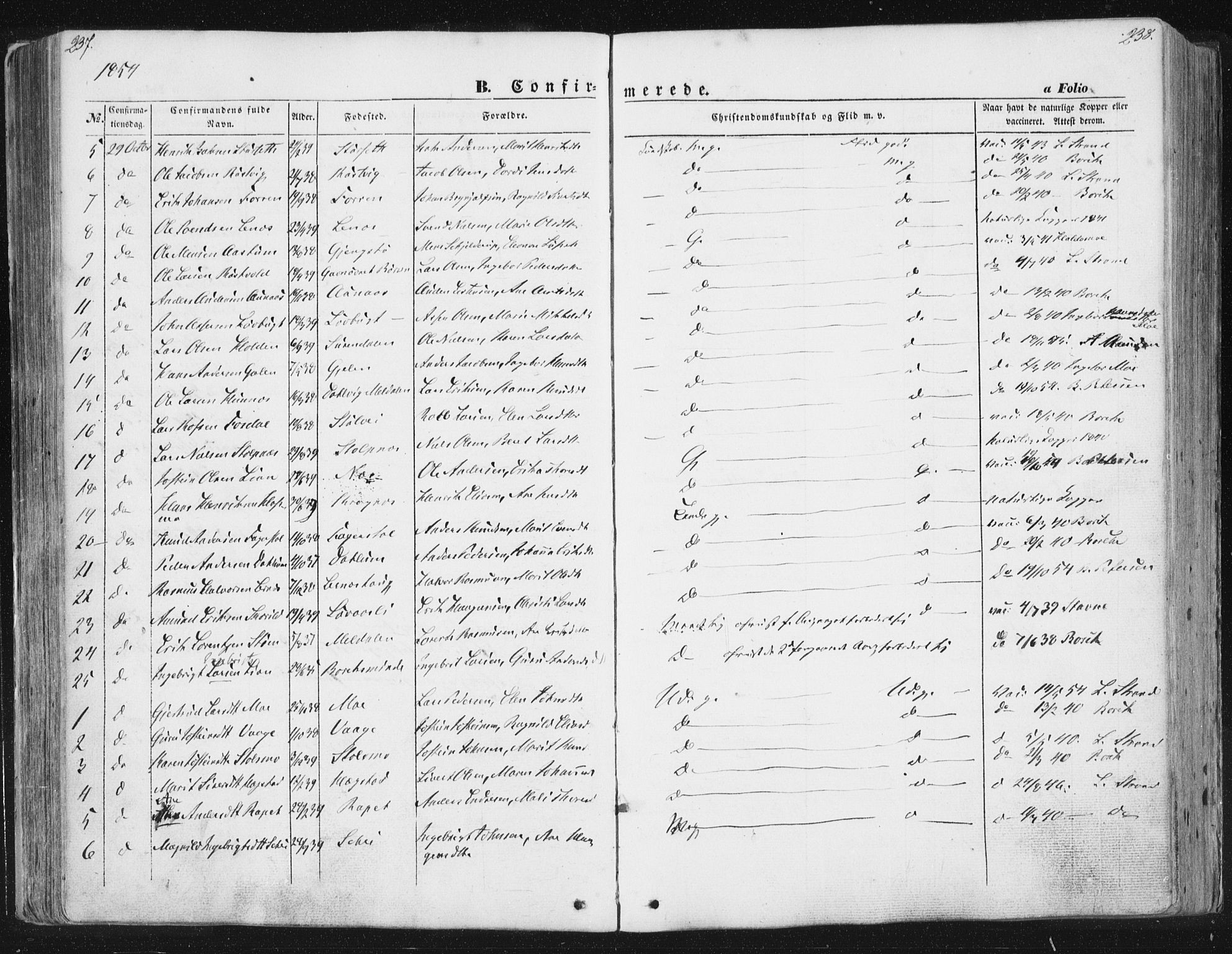 Ministerialprotokoller, klokkerbøker og fødselsregistre - Sør-Trøndelag, SAT/A-1456/630/L0494: Ministerialbok nr. 630A07, 1852-1868, s. 237-238