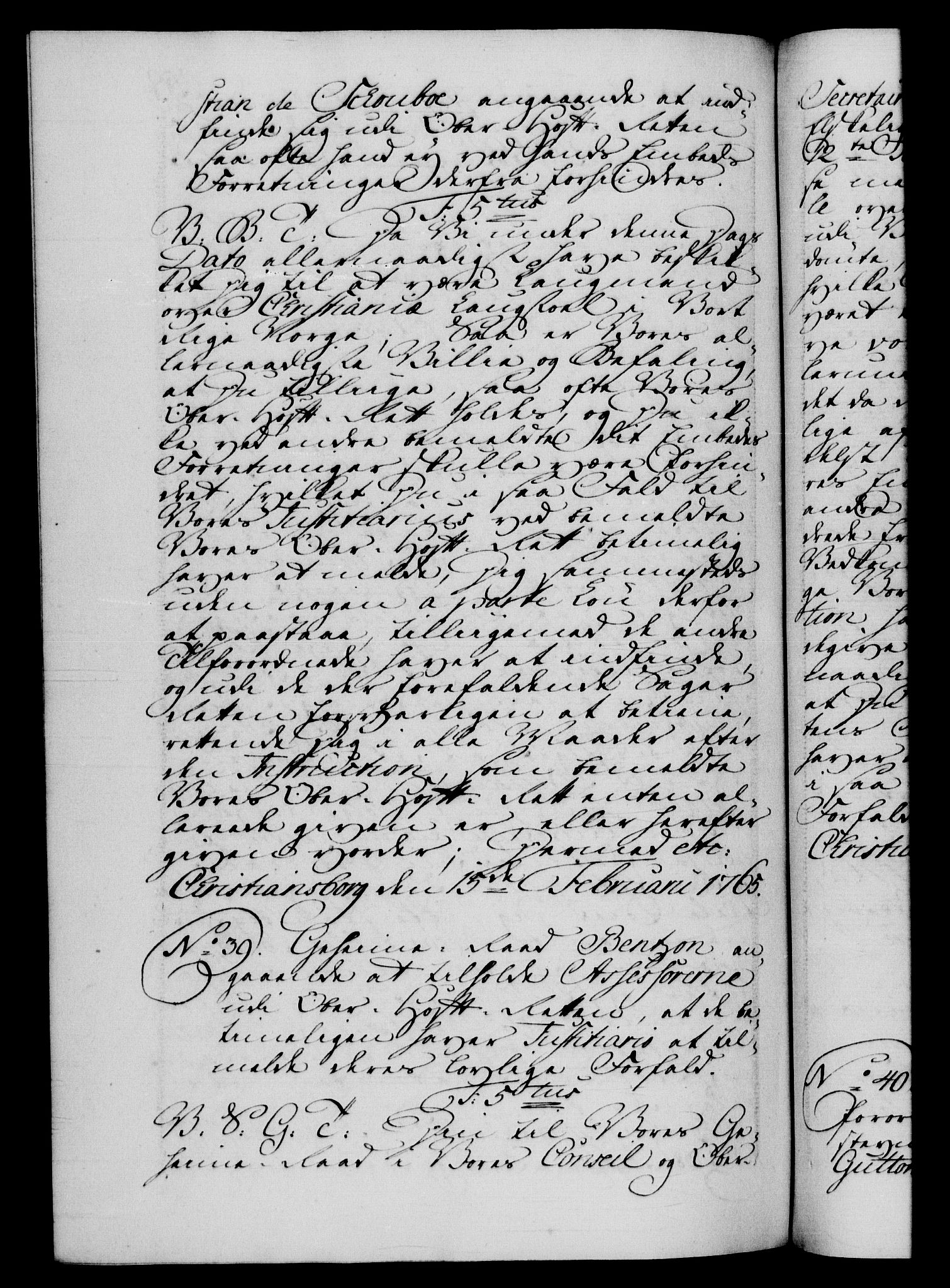 Danske Kanselli 1572-1799, AV/RA-EA-3023/F/Fc/Fca/Fcab/L0037: Norske tegnelser, 1762-1766, s. 459b