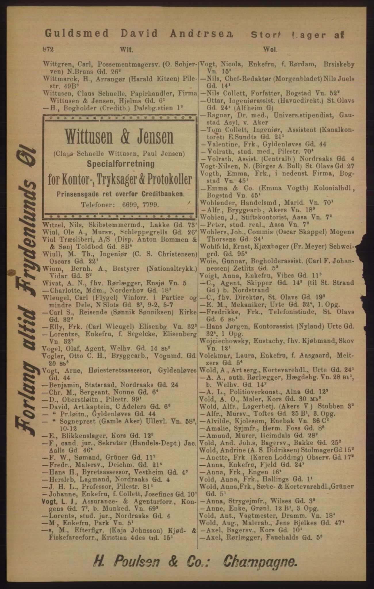 Kristiania/Oslo adressebok, PUBL/-, 1905, s. 872