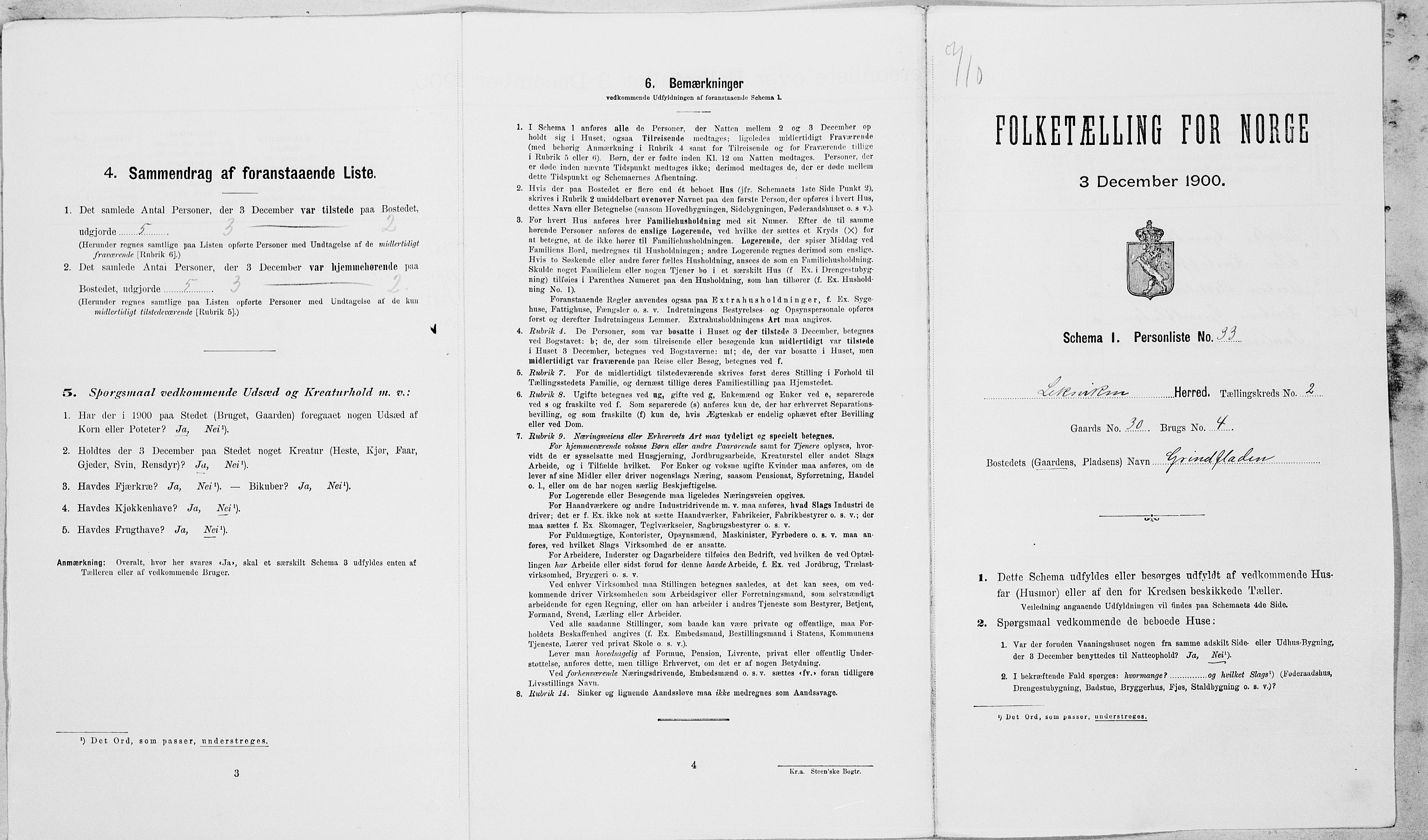 SAT, Folketelling 1900 for 1718 Leksvik herred, 1900, s. 226