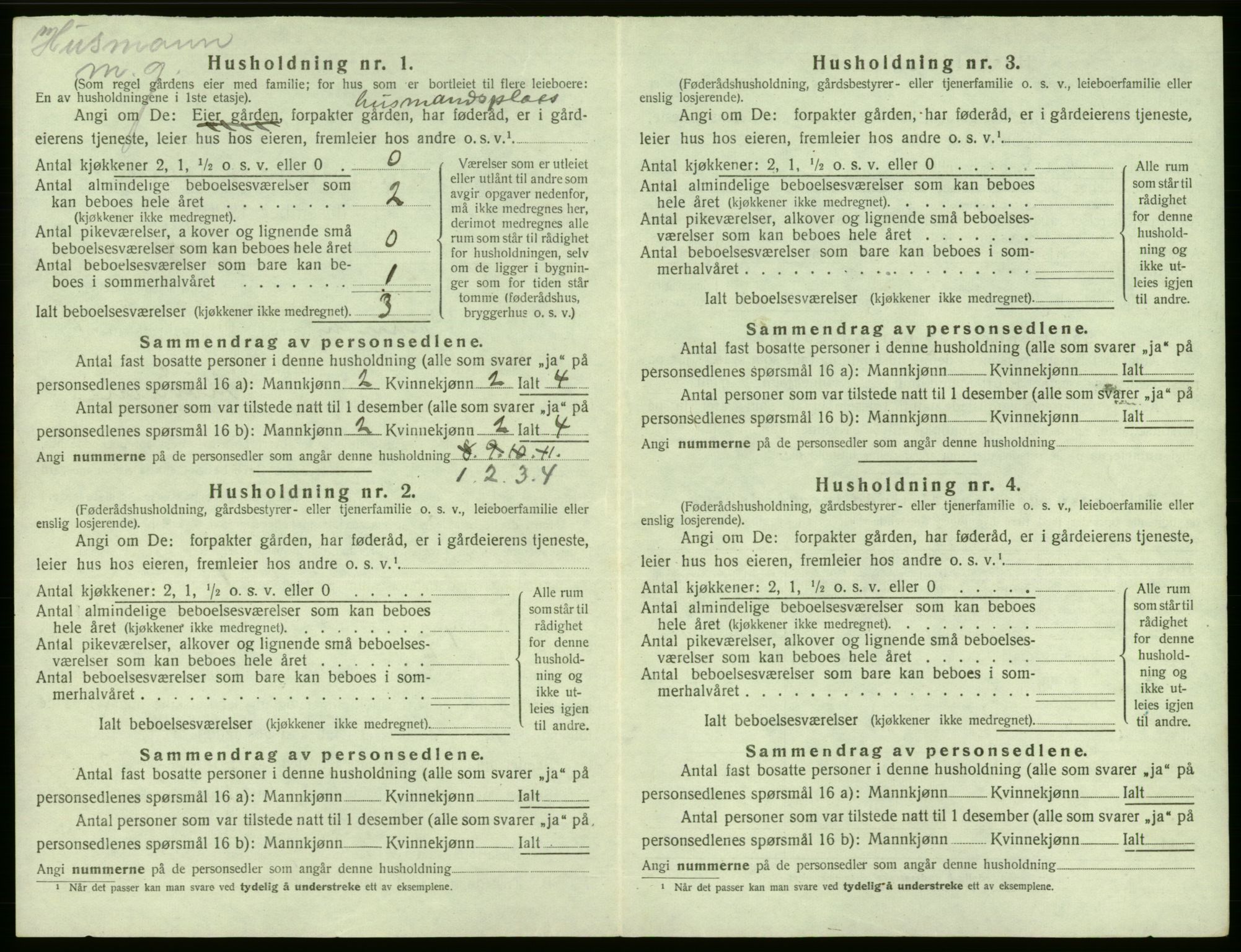 SAB, Folketelling 1920 for 1234 Granvin herred, 1920, s. 25