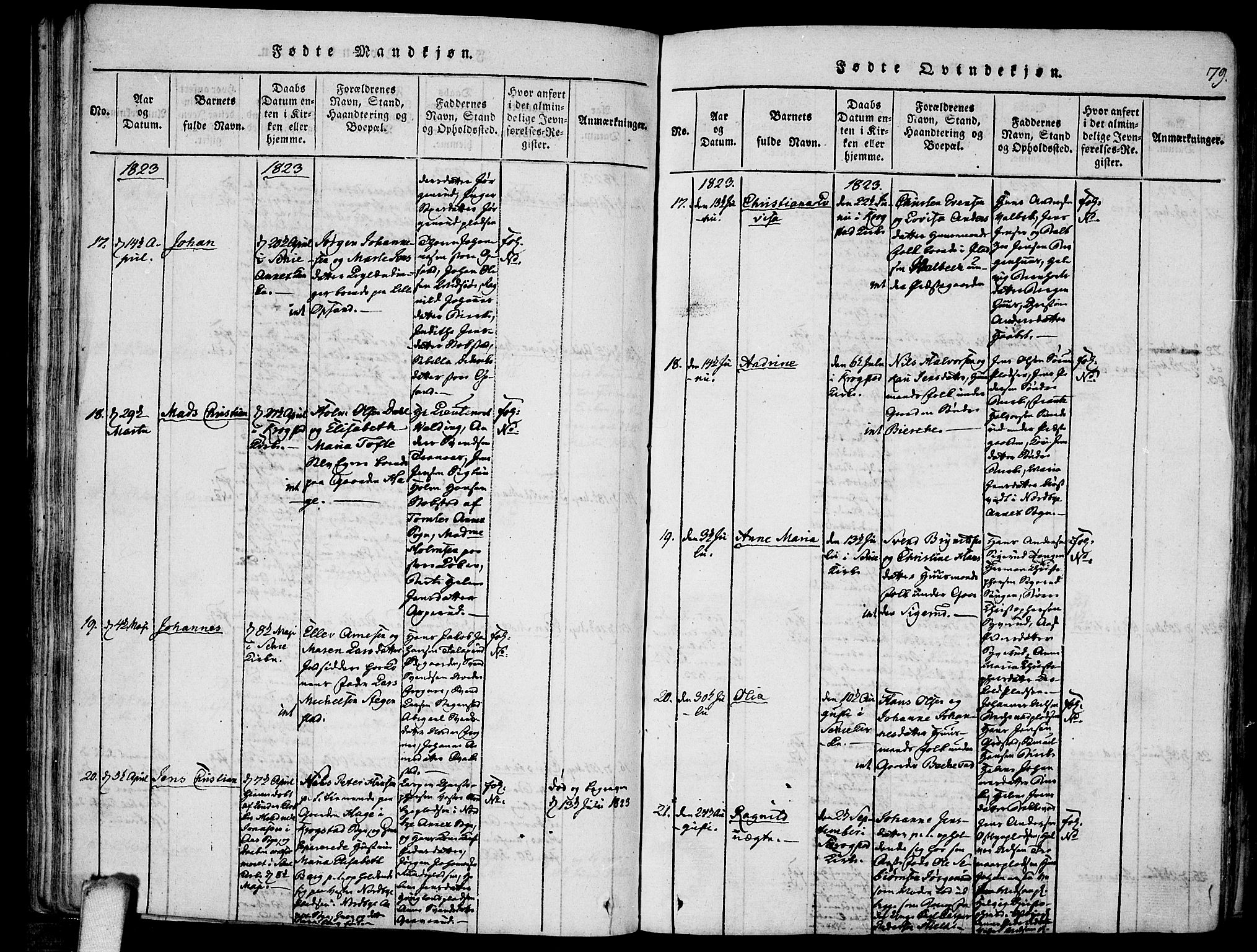 Kråkstad prestekontor Kirkebøker, SAO/A-10125a/F/Fa/L0003: Ministerialbok nr. I 3, 1813-1824, s. 79