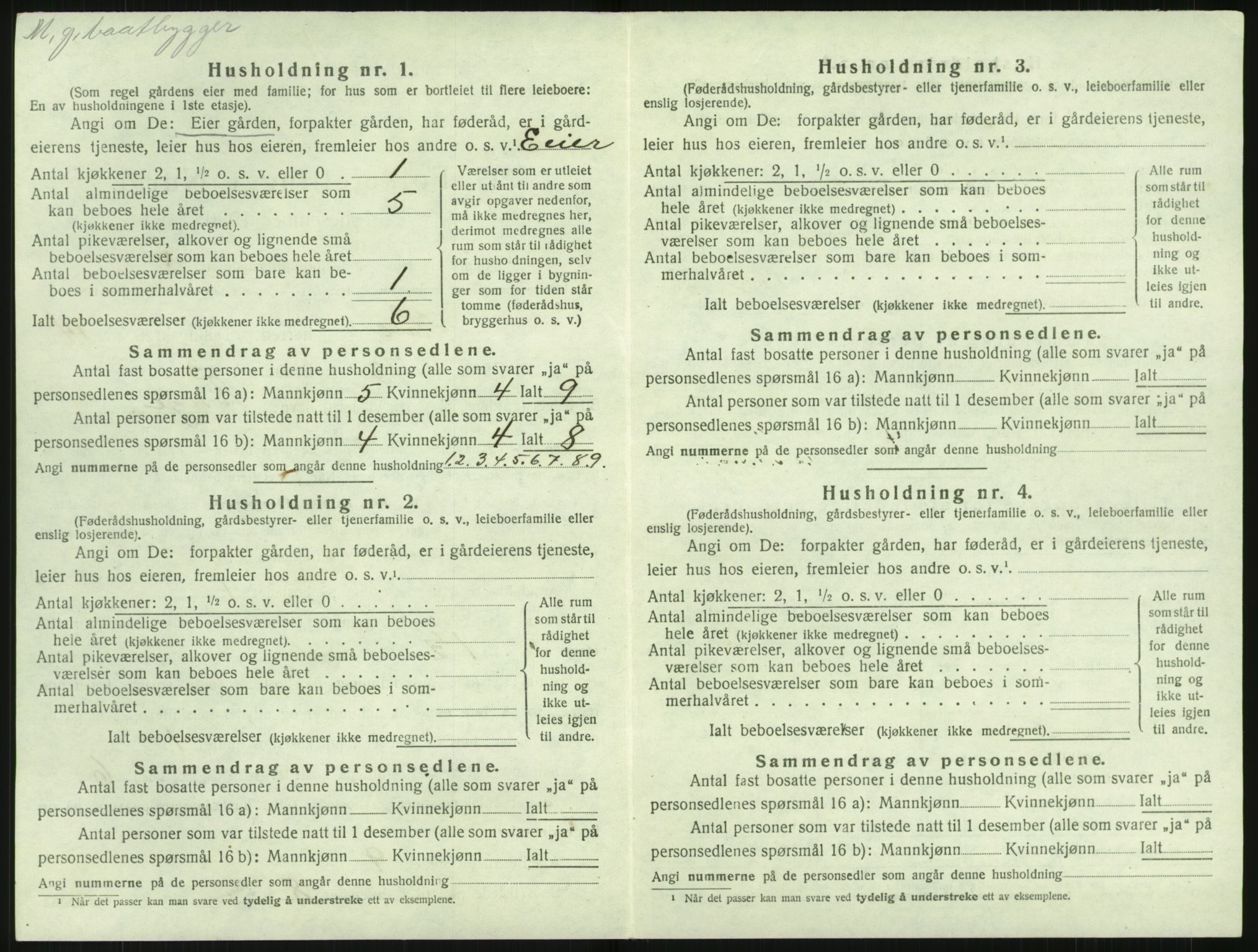 SAK, Folketelling 1920 for 0914 Holt herred, 1920, s. 1437