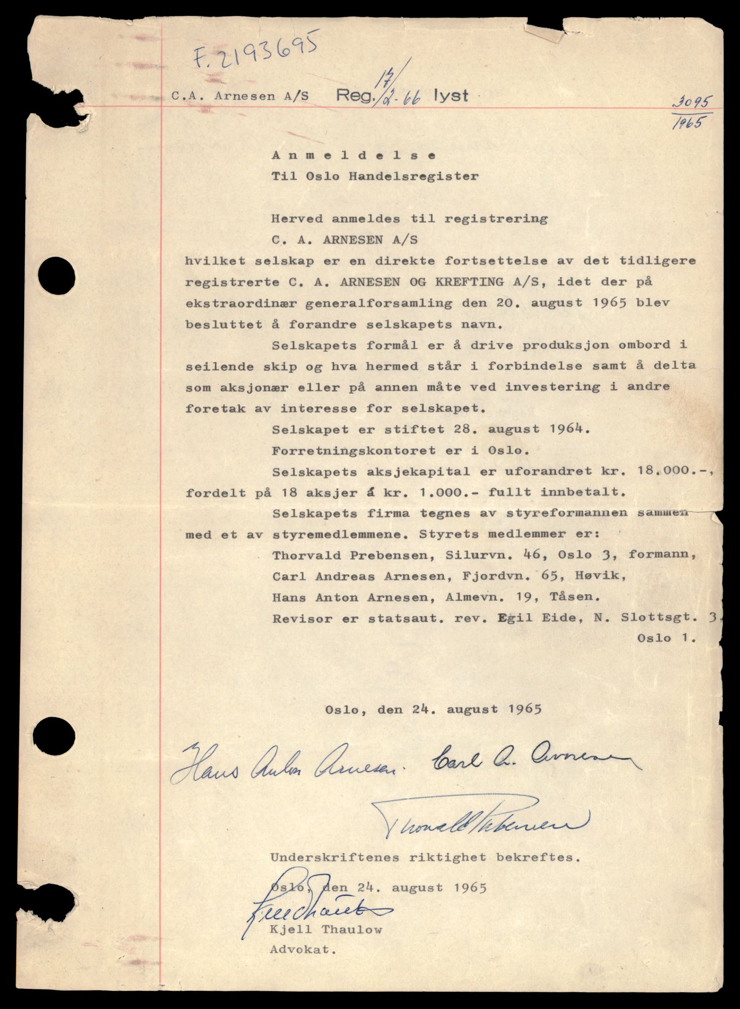 Oslo byfogd, Handelsregisteret, AV/SAT-A-10867/G/Gb/Gba/L0062: Aksjeselskap, Ca-Car, 1944-1990