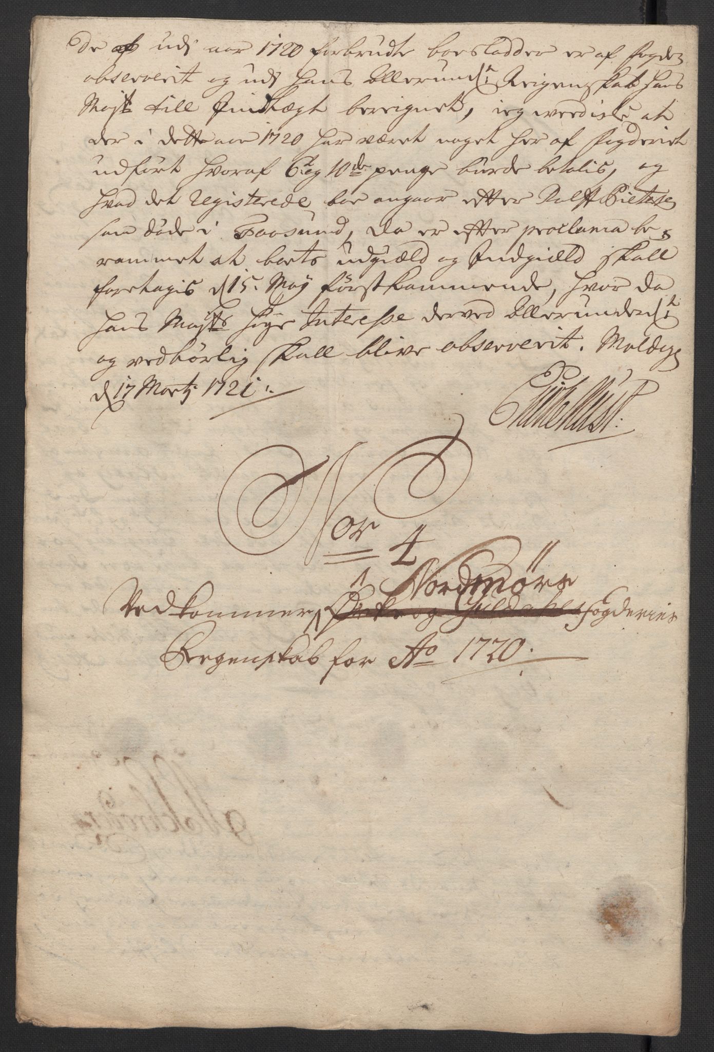 Rentekammeret inntil 1814, Reviderte regnskaper, Fogderegnskap, RA/EA-4092/R56/L3753: Fogderegnskap Nordmøre, 1720, s. 108