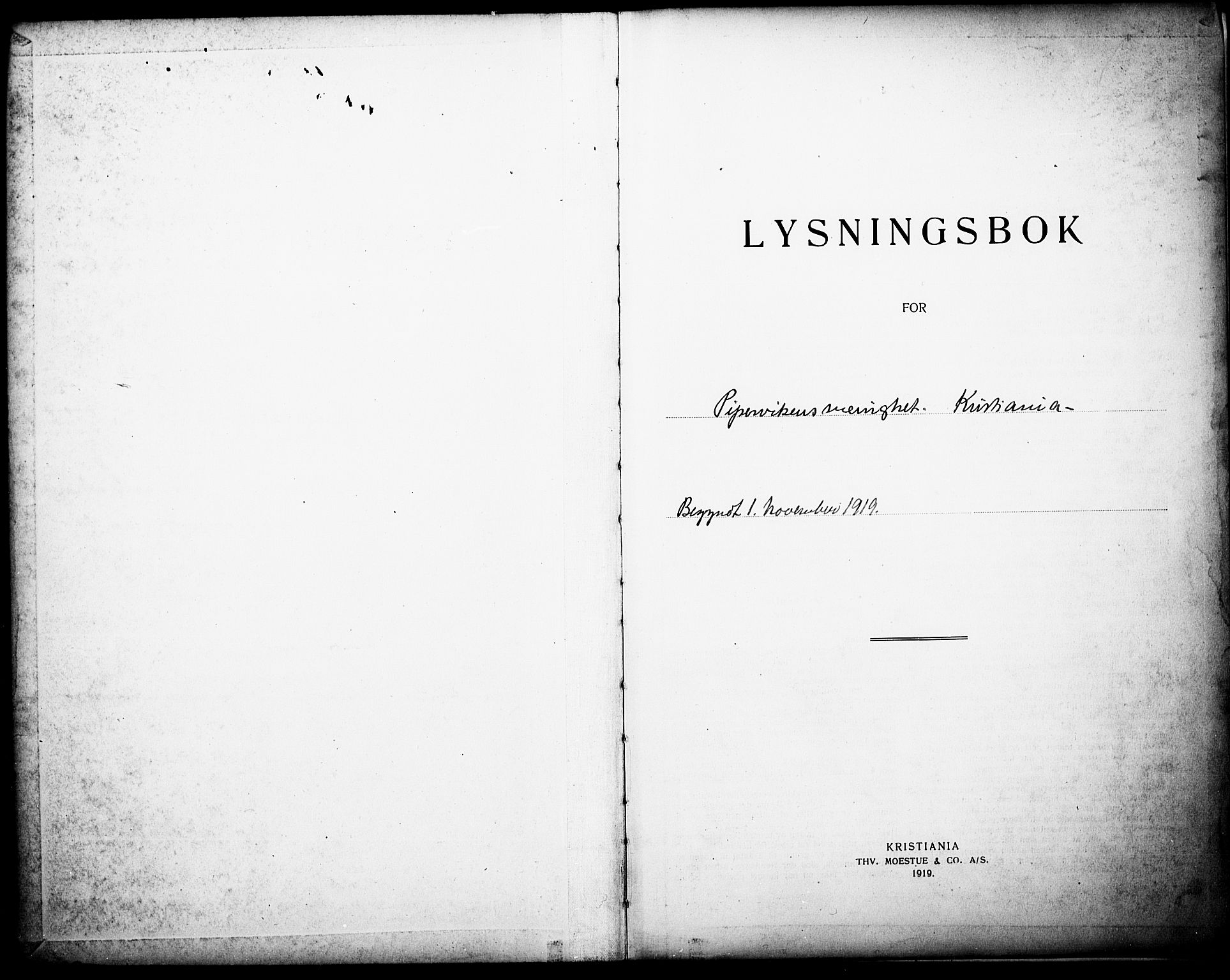 Piperviken prestekontor Kirkebøker, SAO/A-10874/H/L0001: Lysningsprotokoll nr. 1, 1919-1930