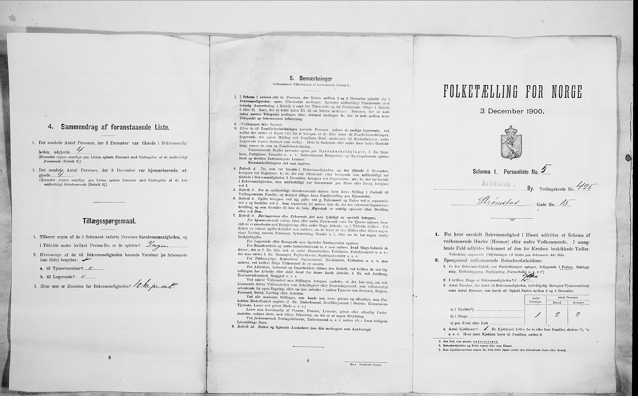 SAO, Folketelling 1900 for 0301 Kristiania kjøpstad, 1900, s. 93506