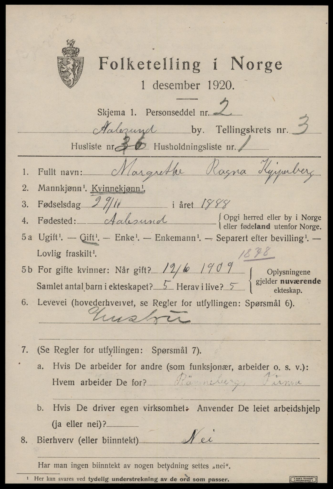 SAT, Folketelling 1920 for 1501 Ålesund kjøpstad, 1920, s. 12246