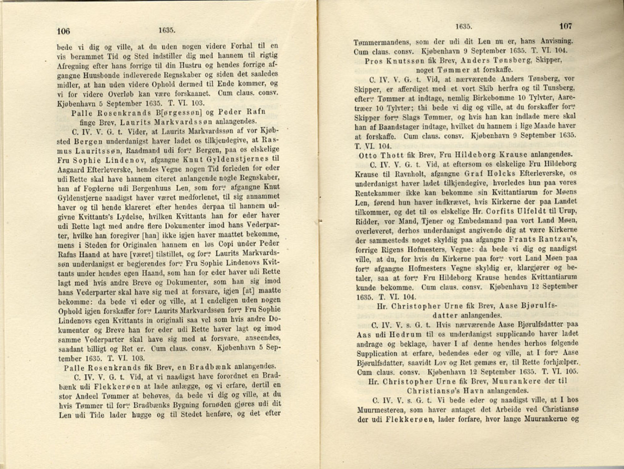 Publikasjoner utgitt av Det Norske Historiske Kildeskriftfond, PUBL/-/-/-: Norske Rigs-Registranter, bind 7, 1635-1640, s. 106-107