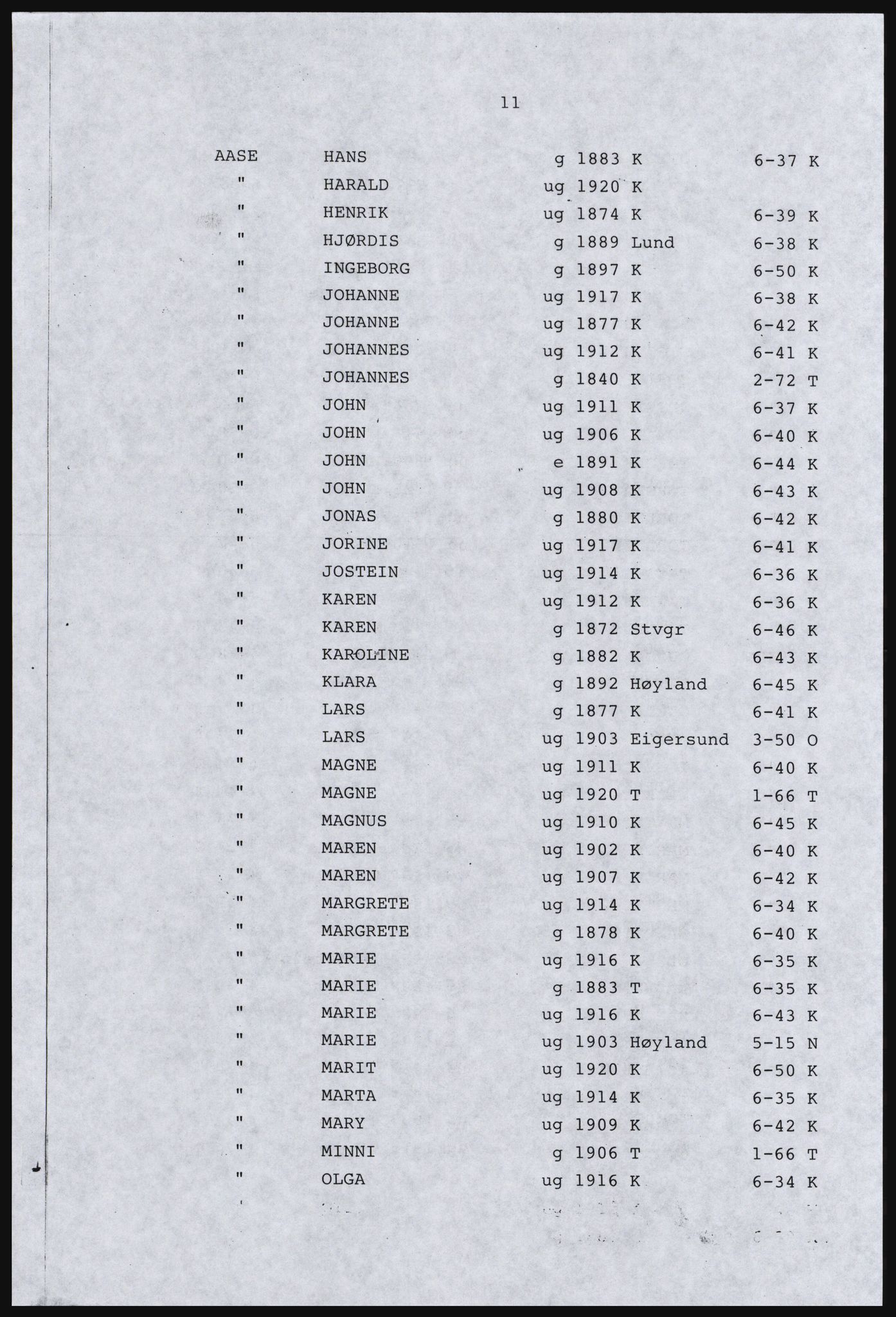 SAST, Avskrift av folketellingen 1920 for en del av Jæren, 1920, s. 447