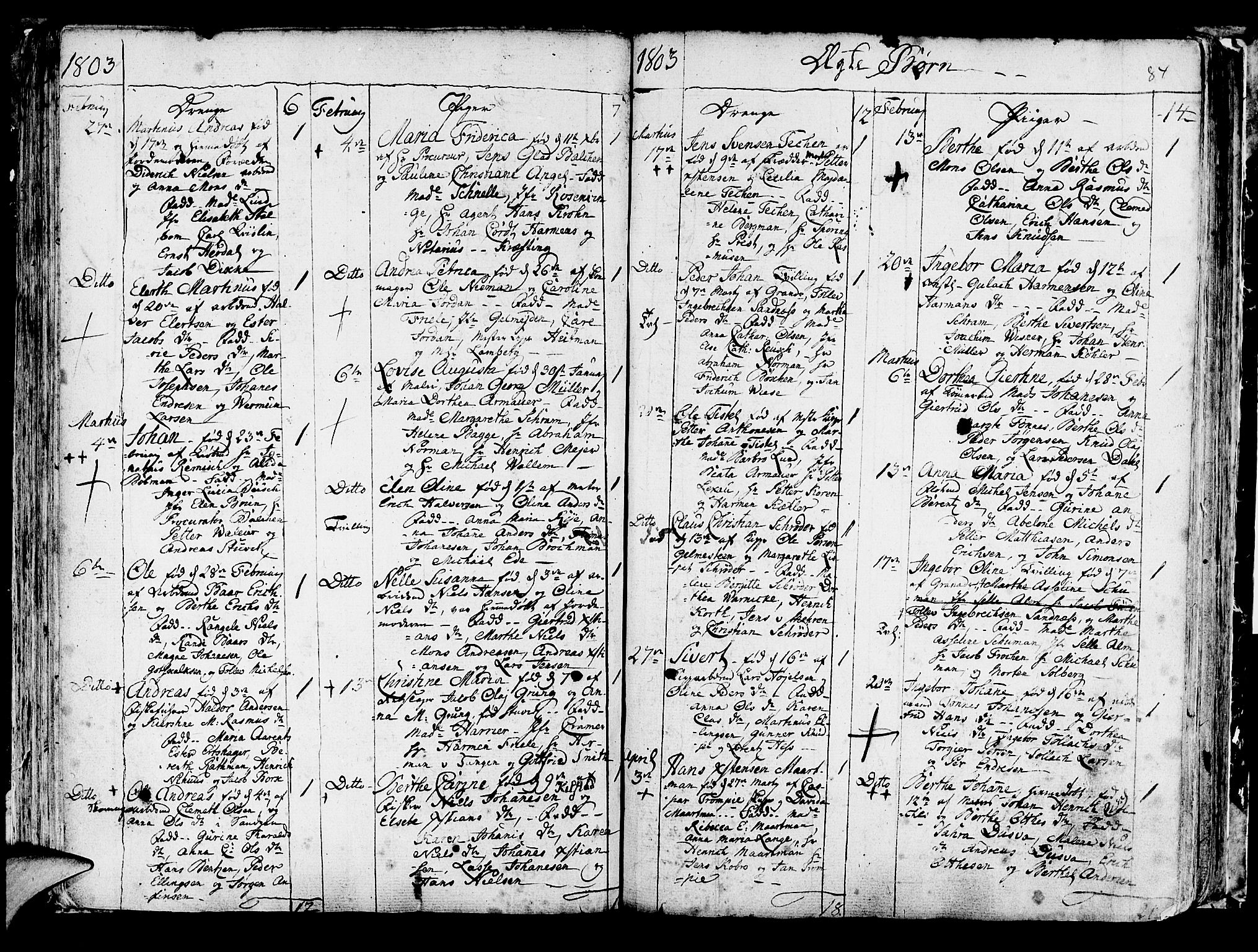 Korskirken sokneprestembete, AV/SAB-A-76101/H/Haa/L0006: Ministerialbok nr. A 6, 1790-1820, s. 84