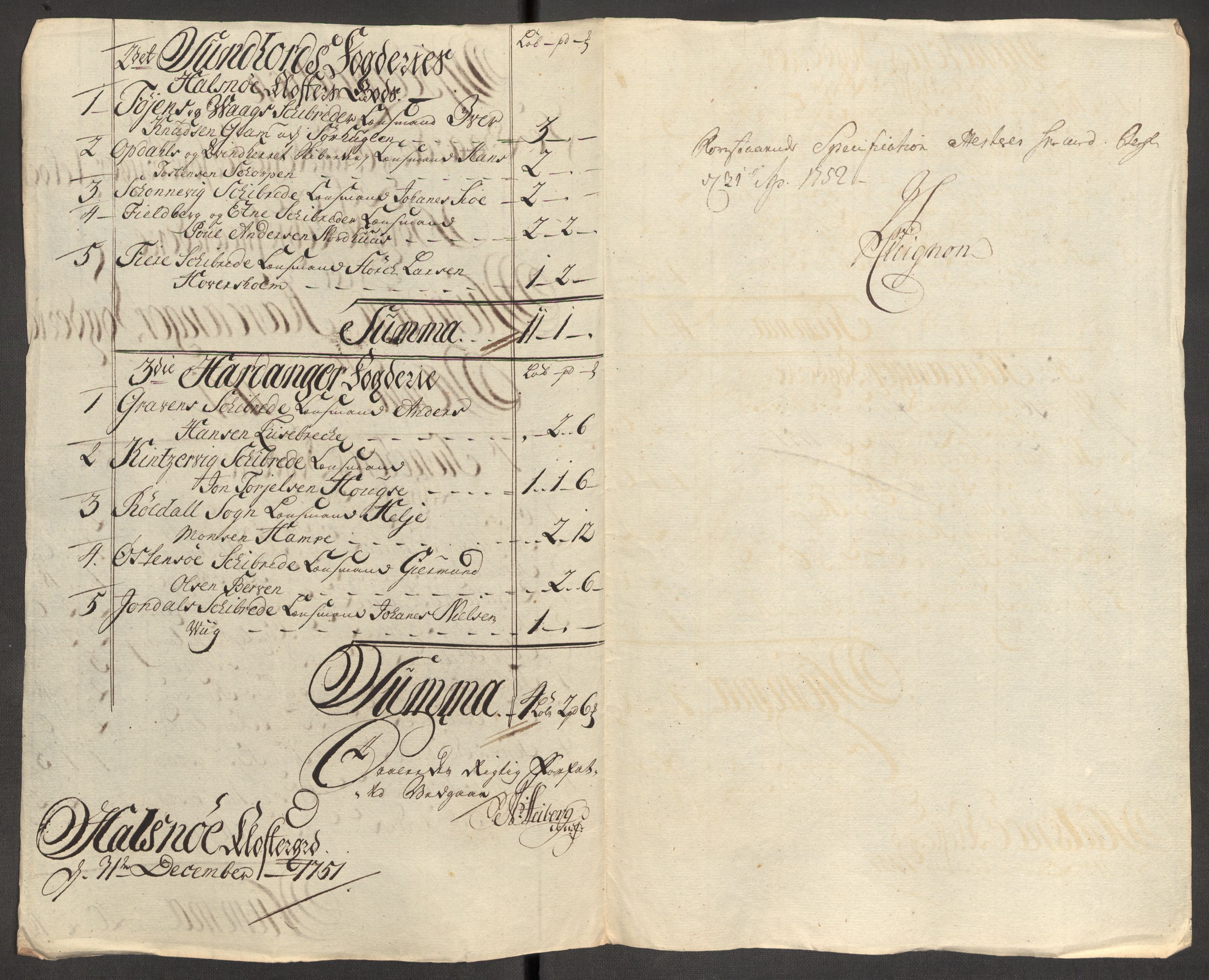 Rentekammeret inntil 1814, Reviderte regnskaper, Fogderegnskap, RA/EA-4092/R48/L3056: Fogderegnskap Sunnhordland og Hardanger, 1751, s. 322