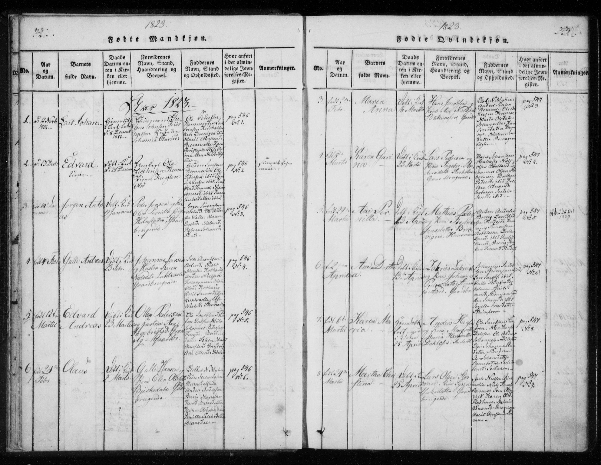 Ministerialprotokoller, klokkerbøker og fødselsregistre - Nordland, SAT/A-1459/825/L0353: Ministerialbok nr. 825A07, 1820-1826, s. 32-33