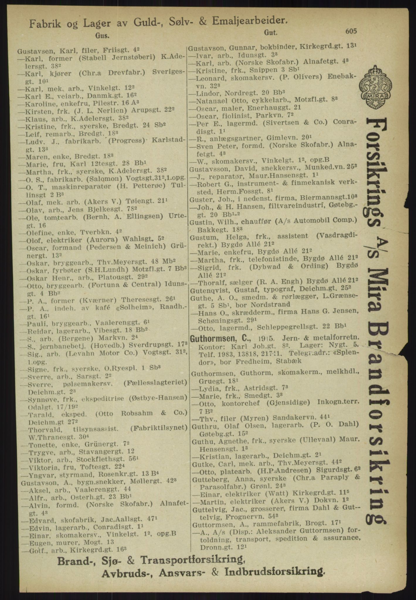 Kristiania/Oslo adressebok, PUBL/-, 1918, s. 630