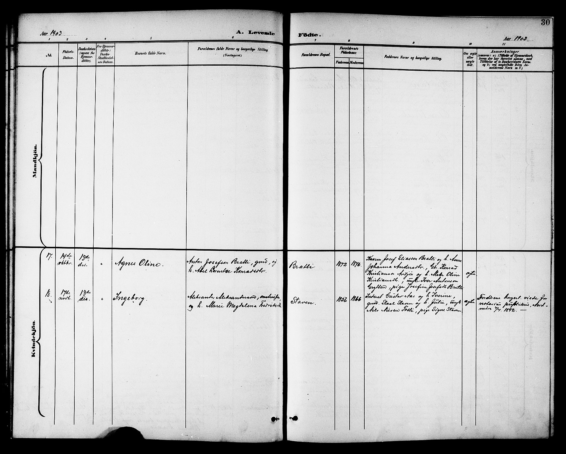 Ministerialprotokoller, klokkerbøker og fødselsregistre - Nord-Trøndelag, SAT/A-1458/742/L0412: Klokkerbok nr. 742C03, 1898-1910, s. 30