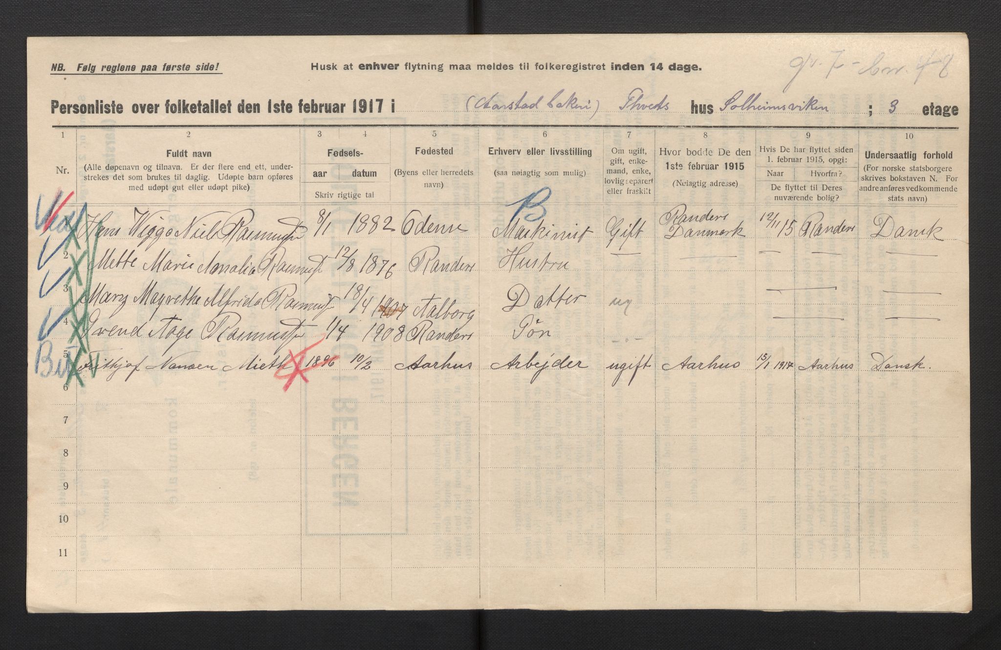 SAB, Kommunal folketelling 1917 for Bergen kjøpstad, 1917, s. 48402
