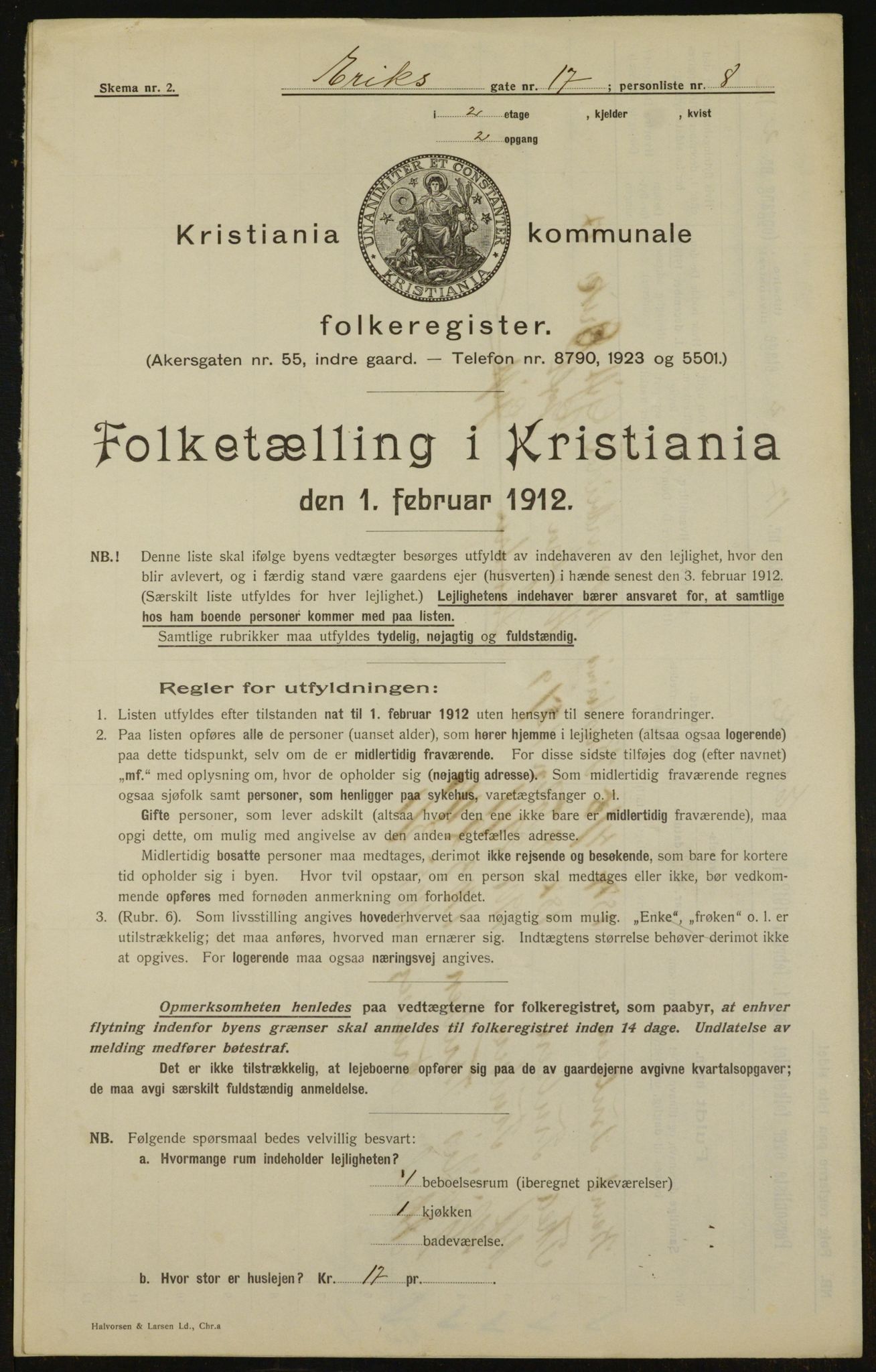 OBA, Kommunal folketelling 1.2.1912 for Kristiania, 1912, s. 20035