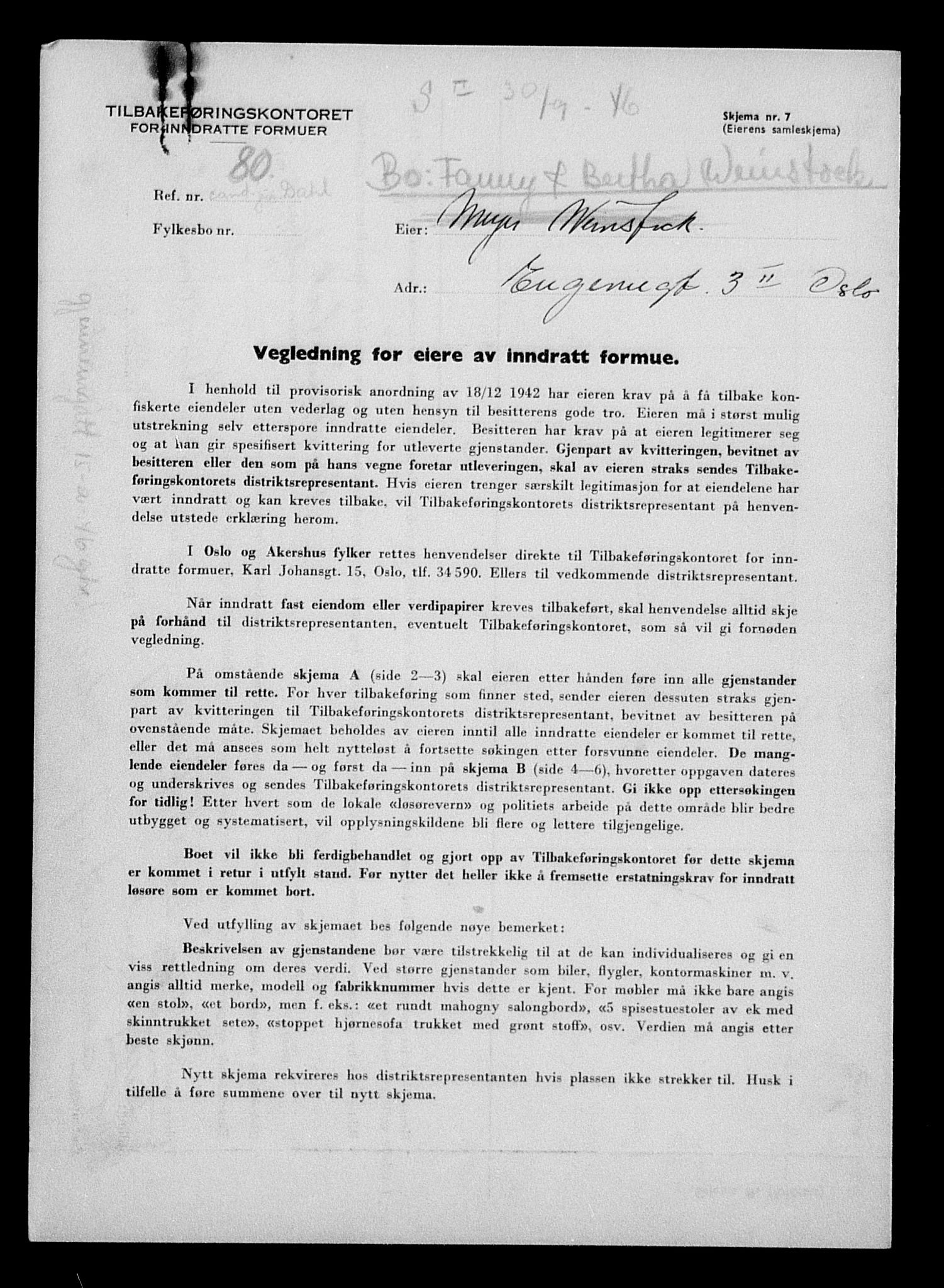 Justisdepartementet, Tilbakeføringskontoret for inndratte formuer, AV/RA-S-1564/H/Hc/Hcc/L0986: --, 1945-1947, s. 47