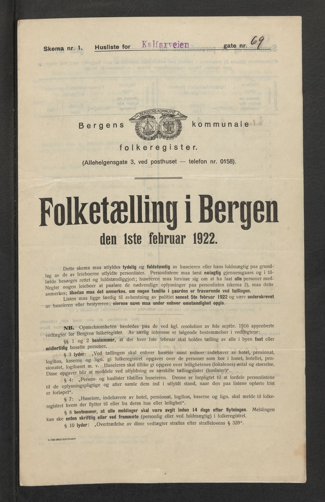 SAB, Kommunal folketelling 1922 for Bergen kjøpstad, 1922, s. 17664