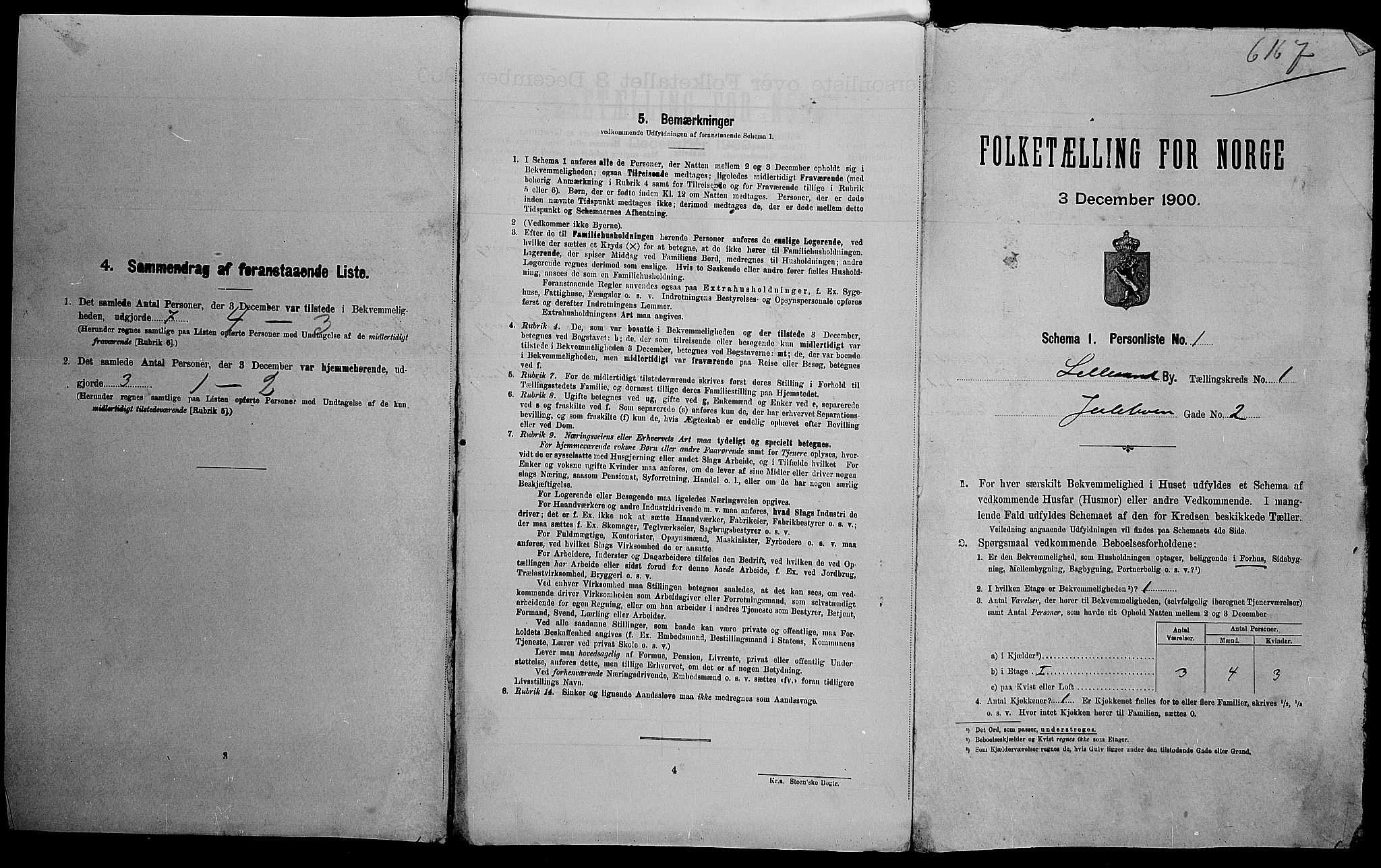SAK, Folketelling 1900 for 0905 Lillesand ladested, 1900, s. 132
