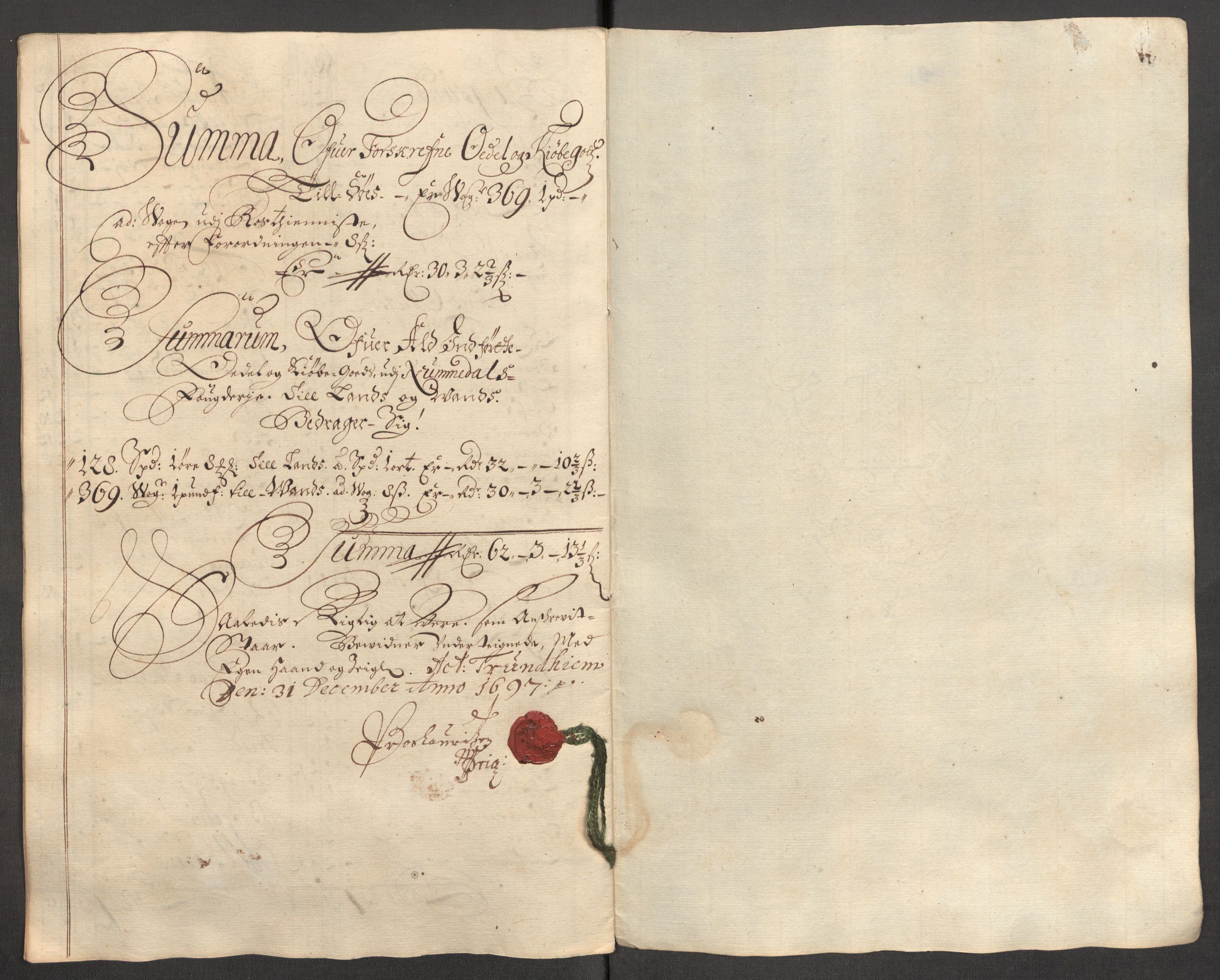 Rentekammeret inntil 1814, Reviderte regnskaper, Fogderegnskap, RA/EA-4092/R64/L4425: Fogderegnskap Namdal, 1696-1698, s. 231