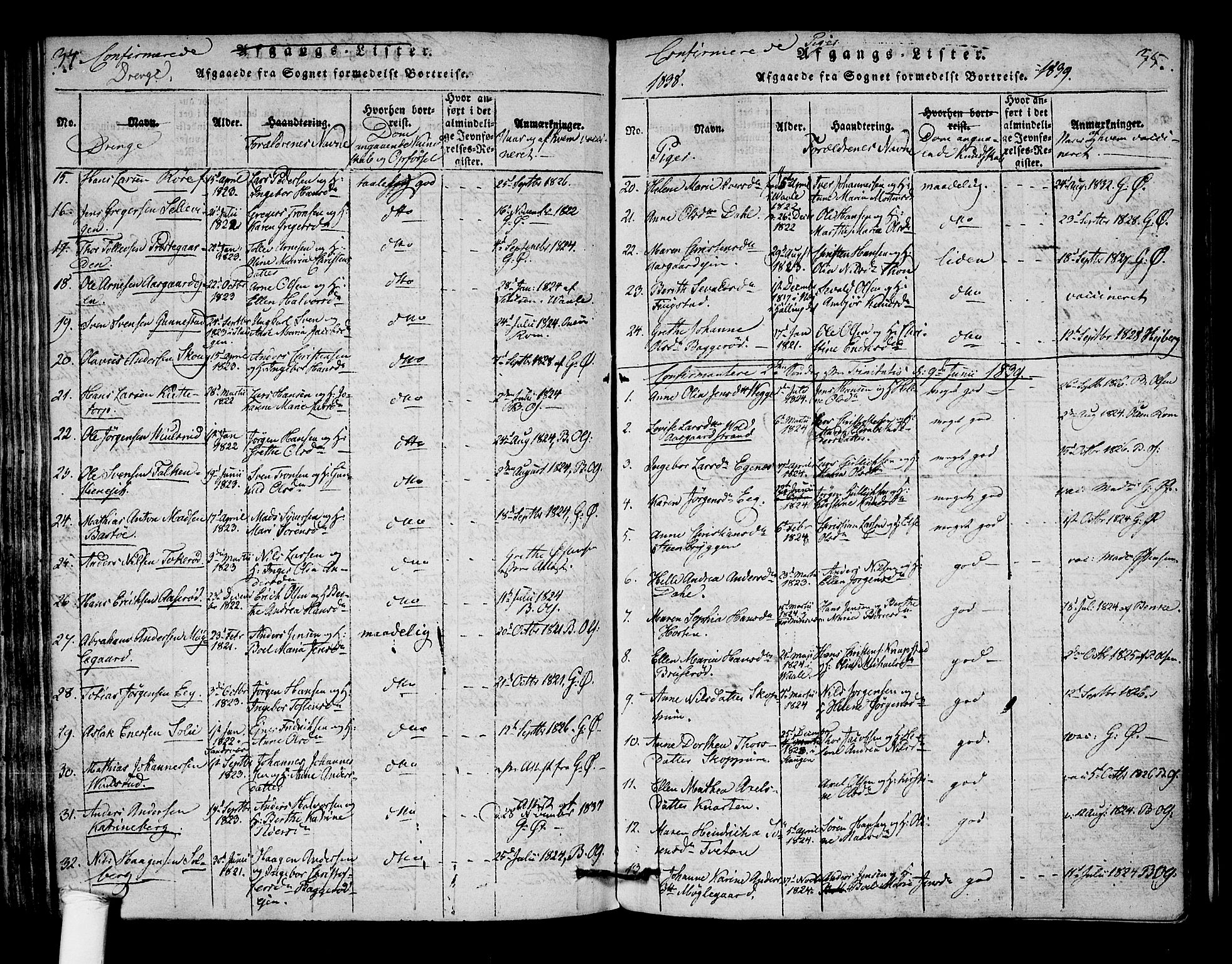 Borre kirkebøker, AV/SAKO-A-338/F/Fa/L0004: Ministerialbok nr. I 4, 1815-1845, s. 34-35