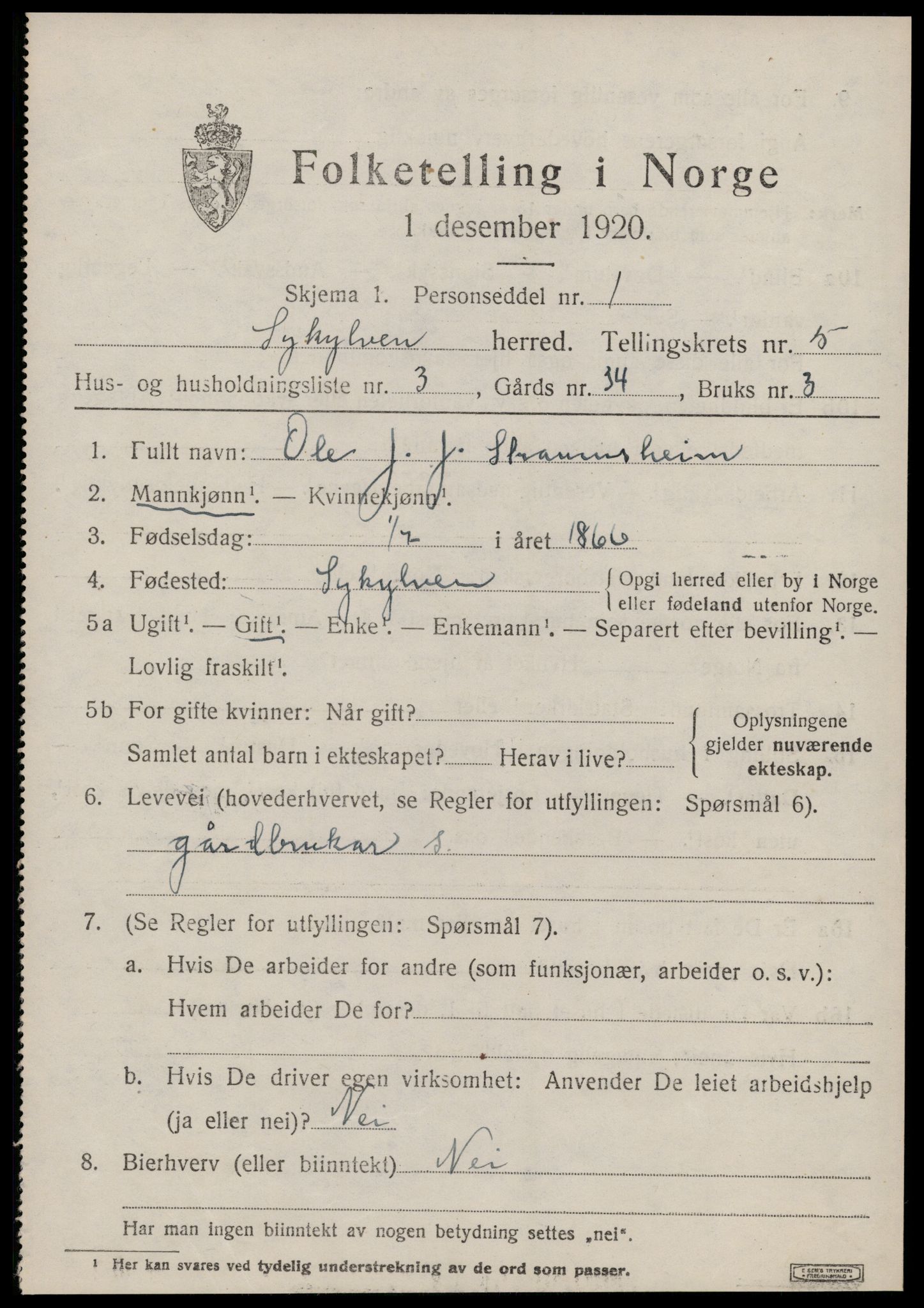 SAT, Folketelling 1920 for 1528 Sykkylven herred, 1920, s. 3221