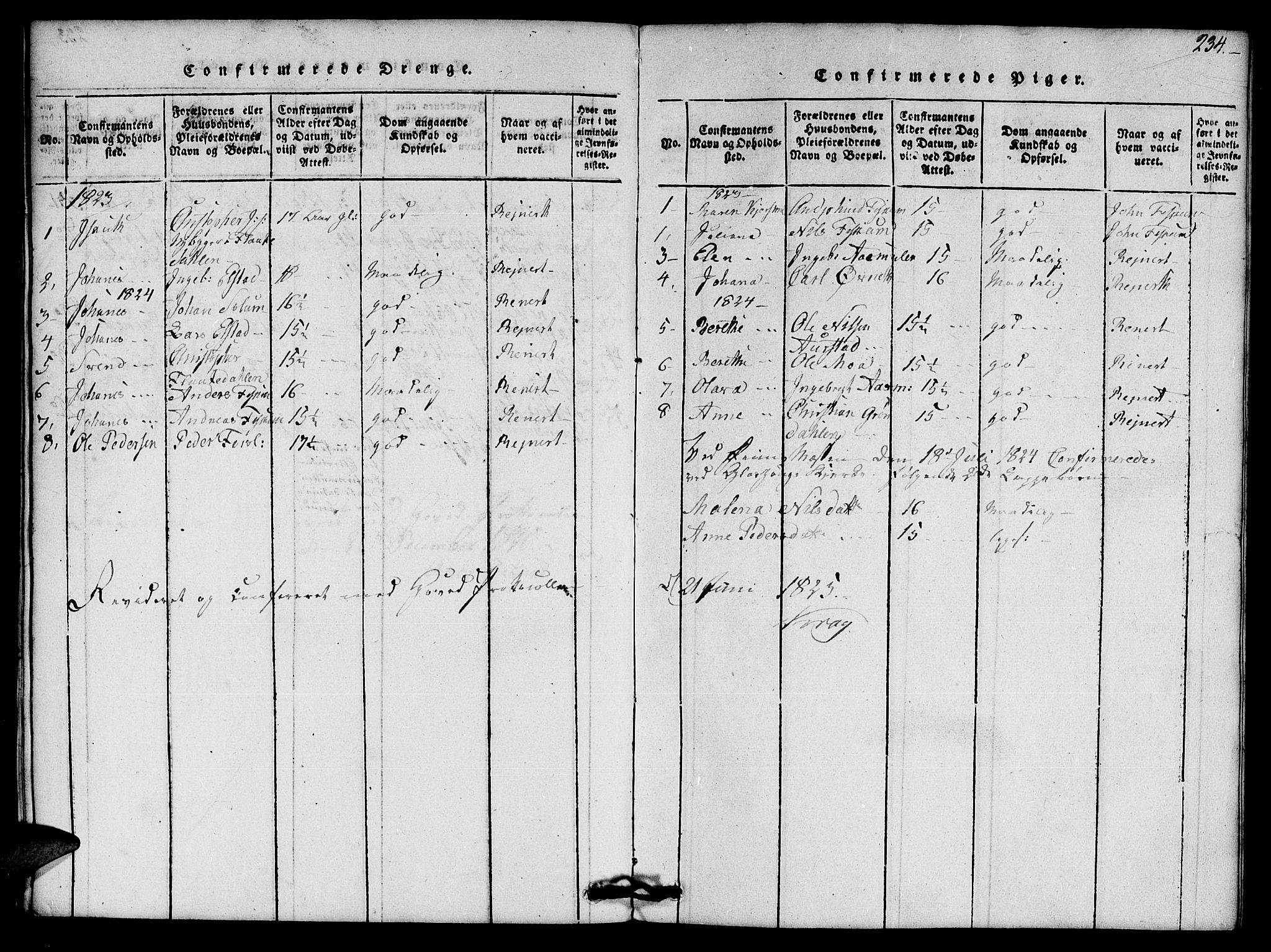 Ministerialprotokoller, klokkerbøker og fødselsregistre - Nord-Trøndelag, SAT/A-1458/759/L0527: Klokkerbok nr. 759C01 /1, 1816-1825, s. 234