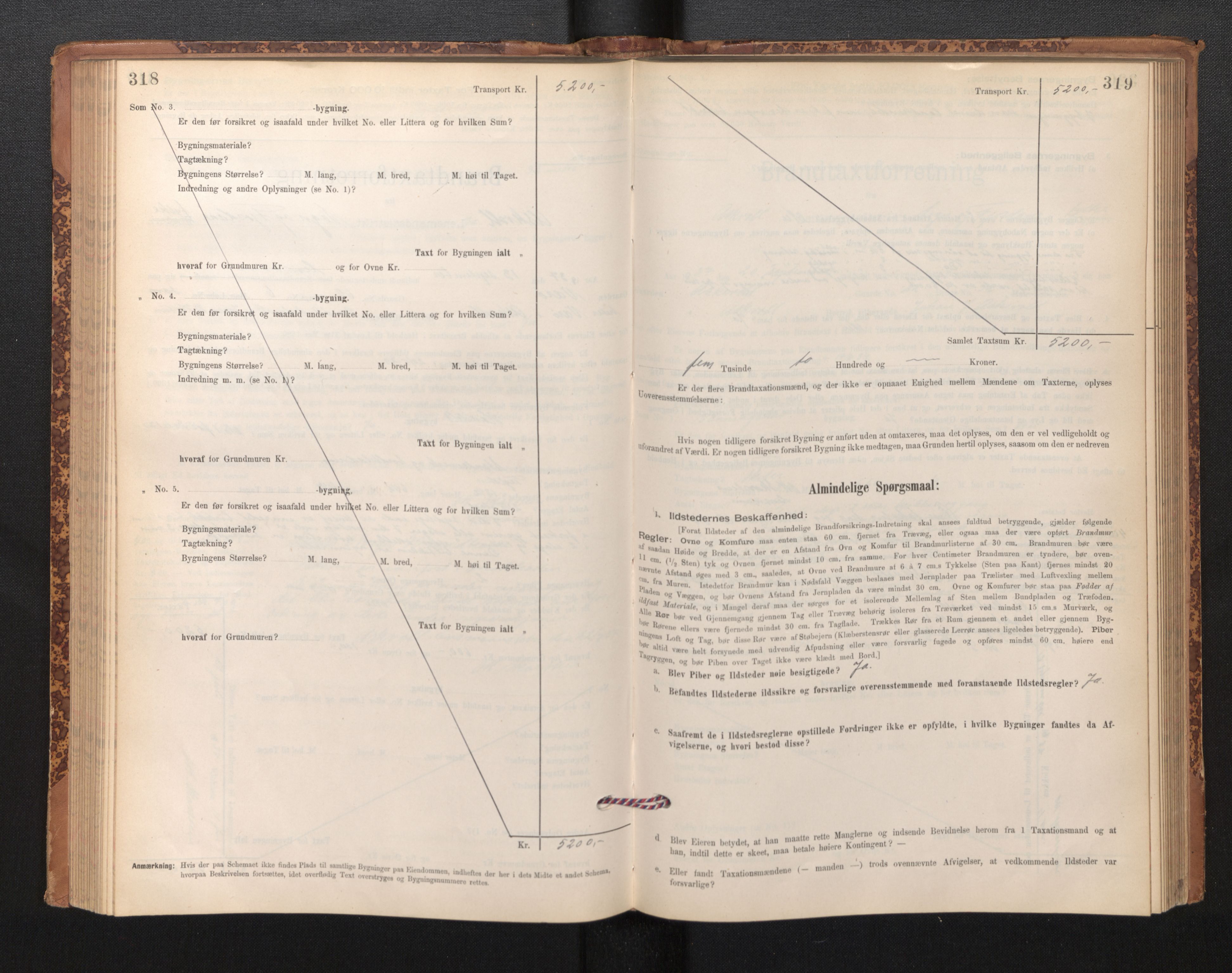 Lensmannen i Askvoll, AV/SAB-A-26301/0012/L0004: Branntakstprotokoll, skjematakst og liste over branntakstmenn, 1895-1932, s. 318-319