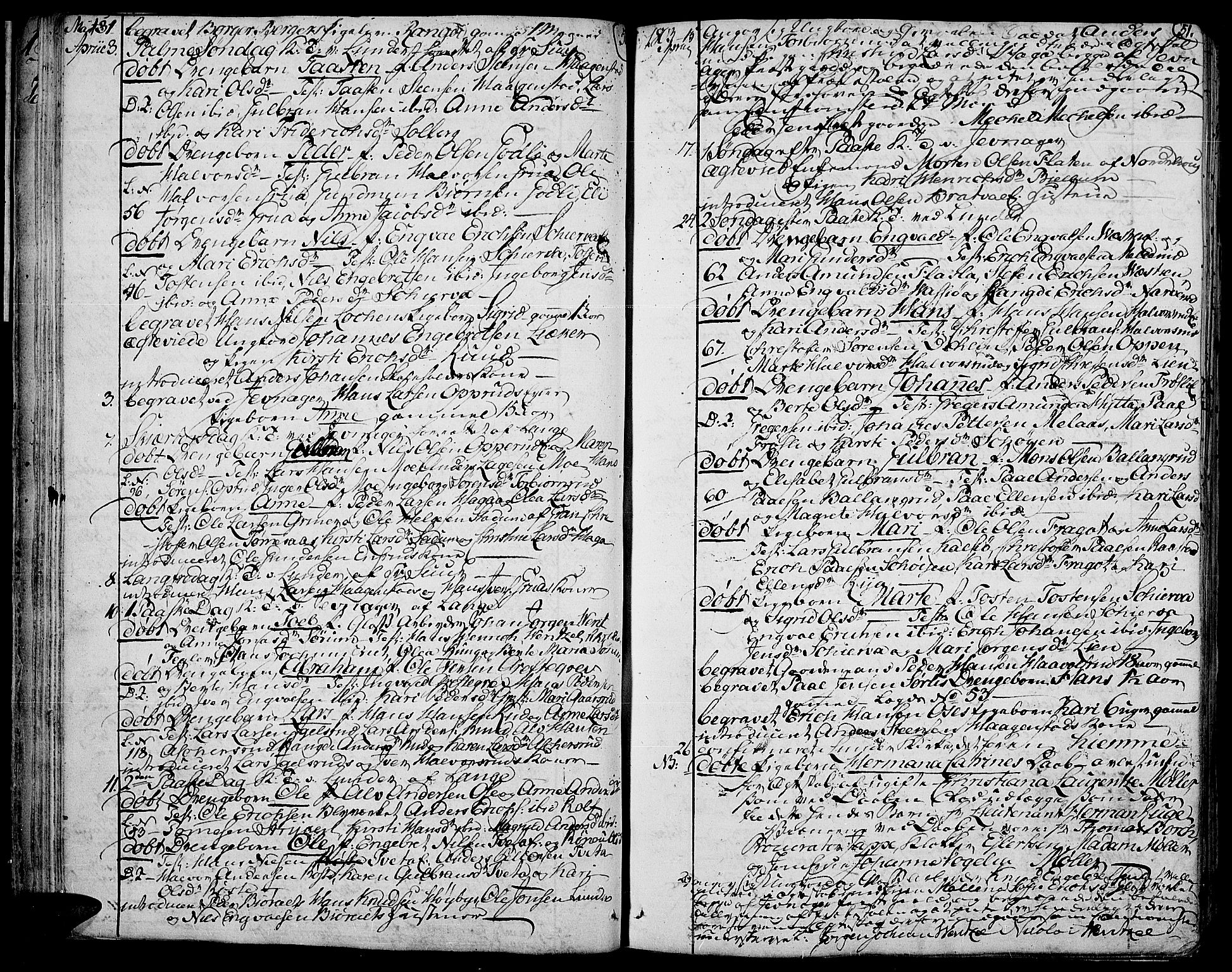 Jevnaker prestekontor, AV/SAH-PREST-116/H/Ha/Haa/L0004: Ministerialbok nr. 4, 1800-1861, s. 50-51
