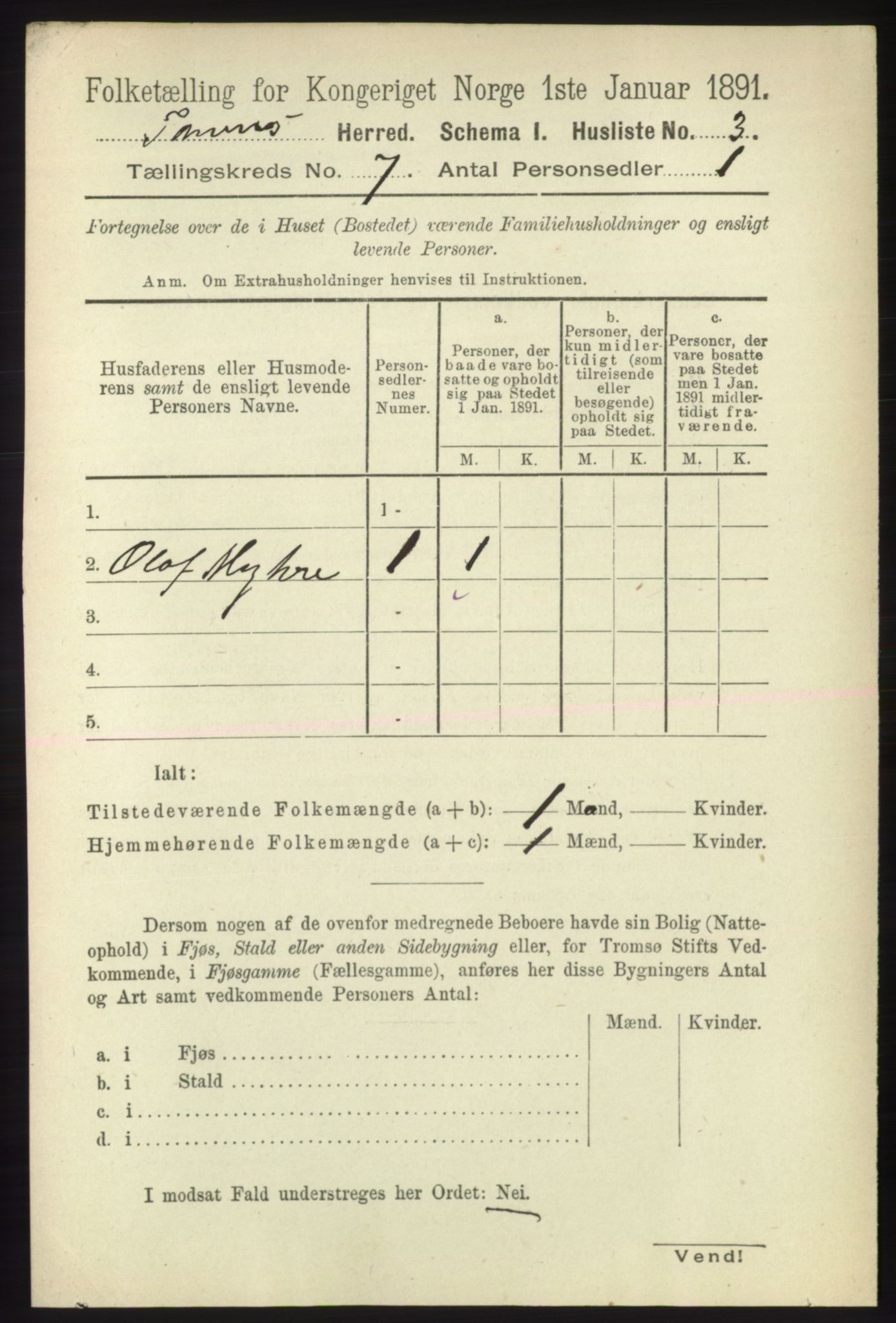 RA, Folketelling 1891 for 2025 Tana herred, 1891, s. 3075