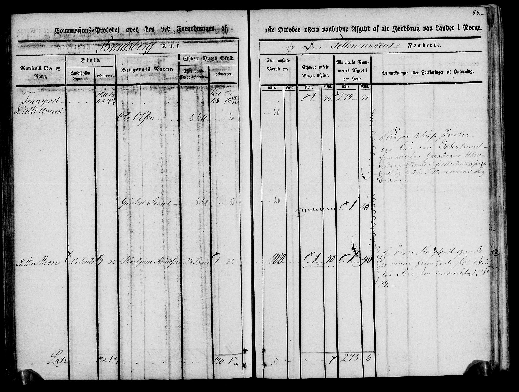 Rentekammeret inntil 1814, Realistisk ordnet avdeling, AV/RA-EA-4070/N/Ne/Nea/L0074: Øvre Telemarken fogderi. Kommisjonsprotokoll for fogderiets østre del - Tinn, Hjartdal og Seljord prestegjeld., 1803, s. 88