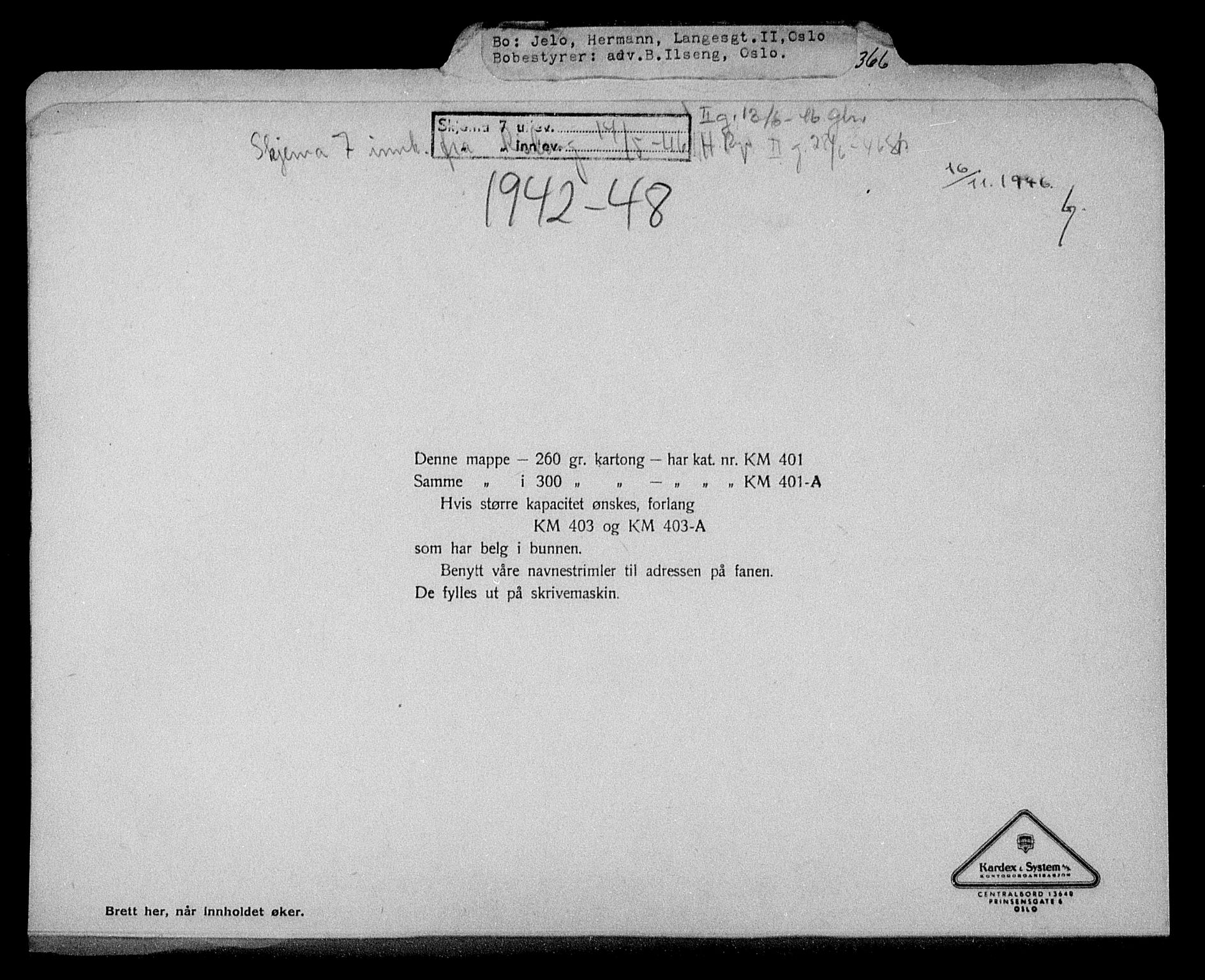 Justisdepartementet, Tilbakeføringskontoret for inndratte formuer, AV/RA-S-1564/H/Hc/Hcc/L0947: --, 1945-1947, s. 503
