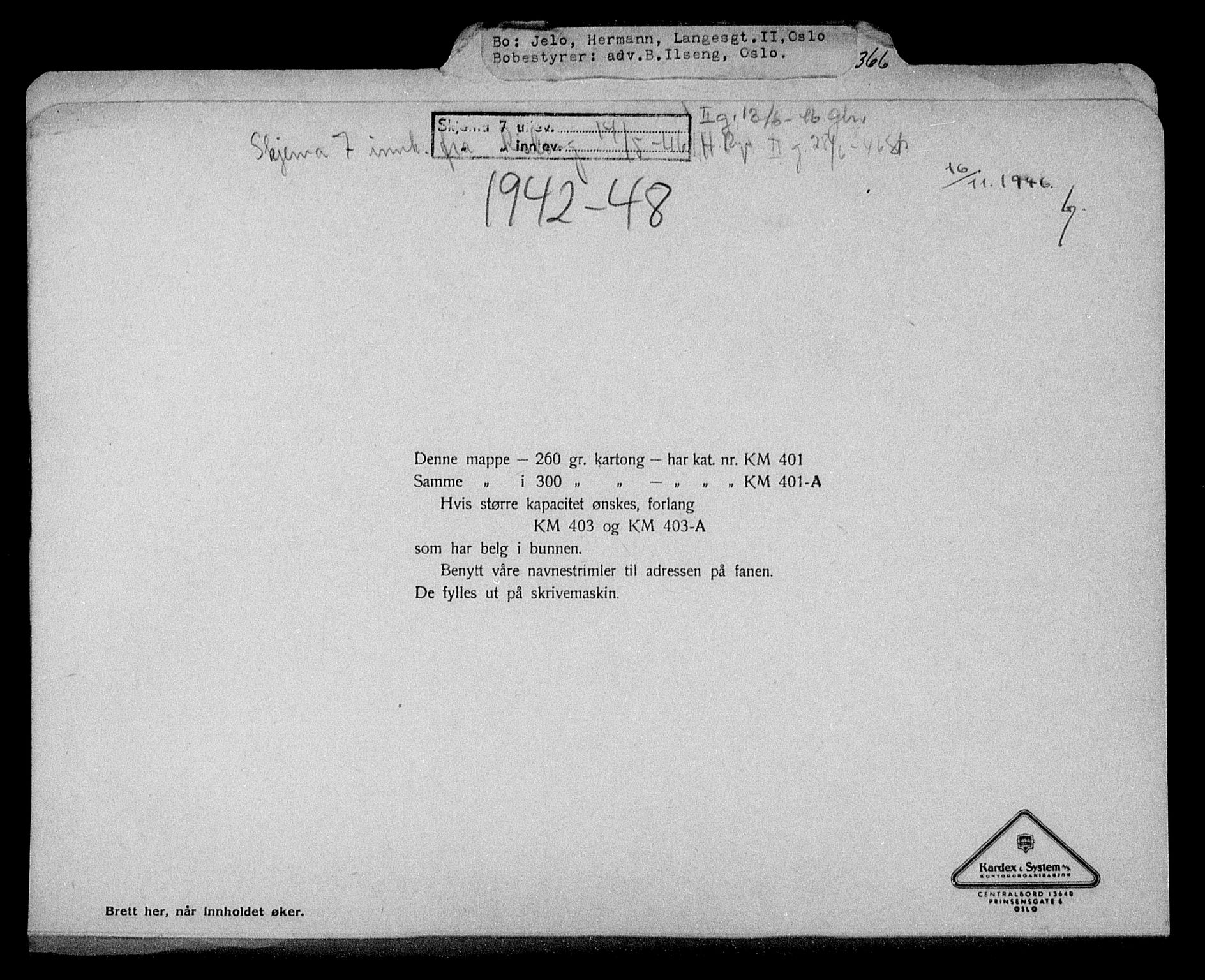 Justisdepartementet, Tilbakeføringskontoret for inndratte formuer, RA/S-1564/H/Hc/Hcc/L0947: --, 1945-1947, s. 503