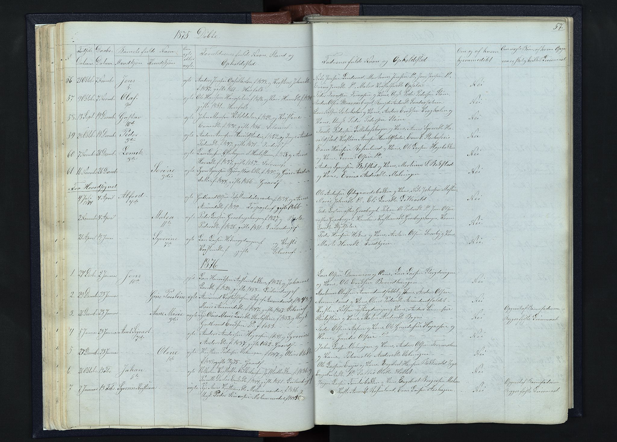 Romedal prestekontor, AV/SAH-PREST-004/L/L0010: Klokkerbok nr. 10, 1860-1895, s. 57