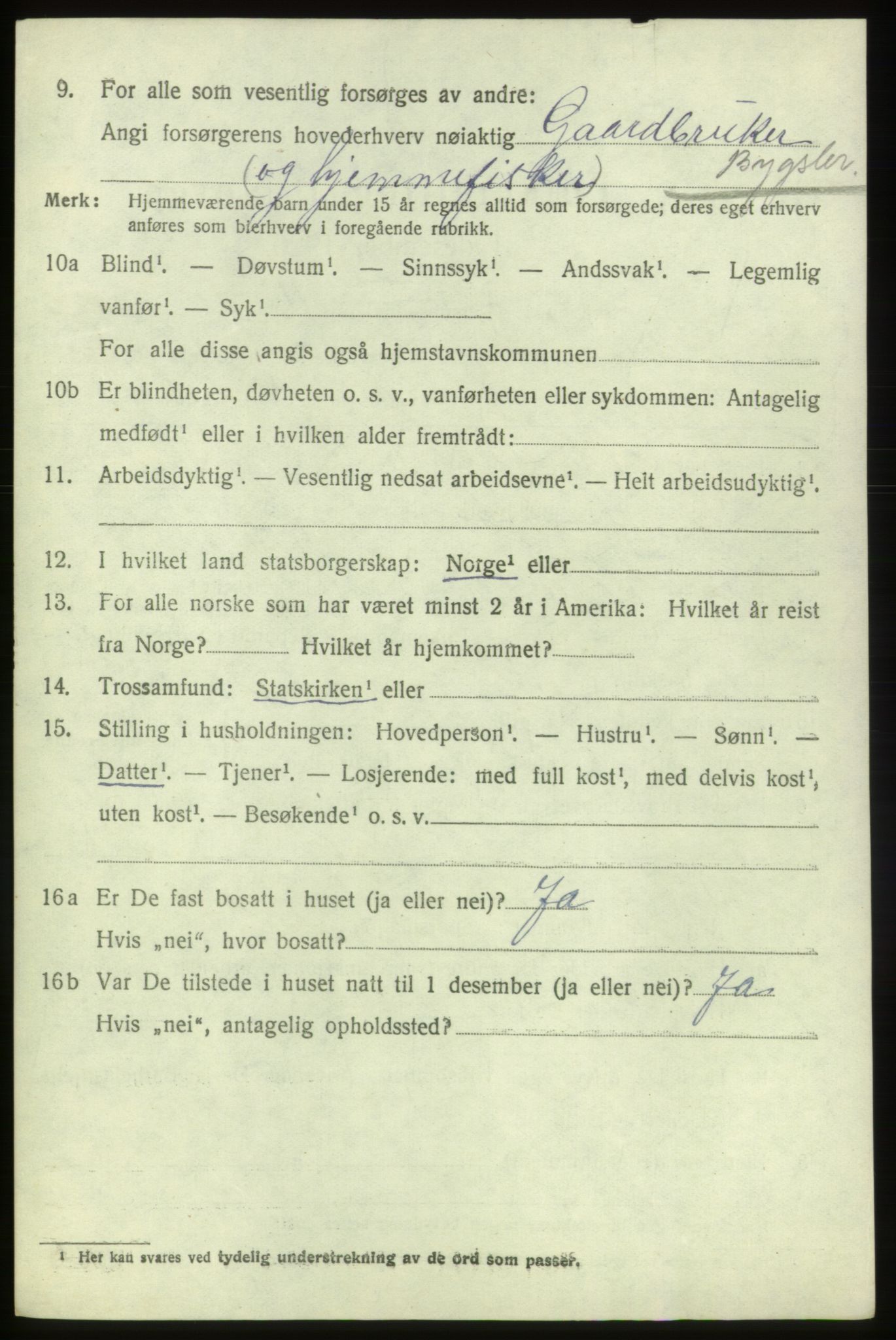 SAB, Folketelling 1920 for 1220 Bremnes herred, 1920, s. 1311