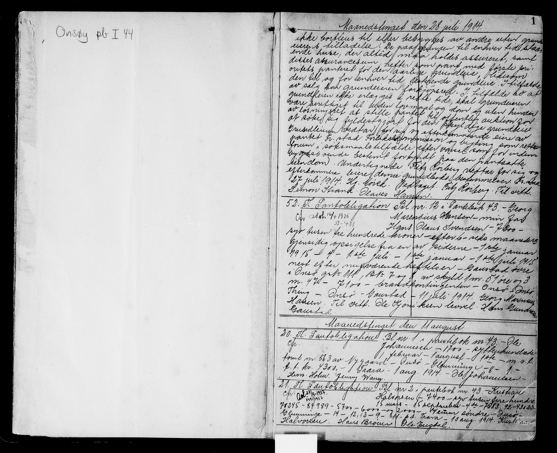 Onsøy sorenskriveri, SAO/A-10474/G/Ga/Gaa/L0044: Pantebok nr. I 44, 1914-1916, s. 0-1