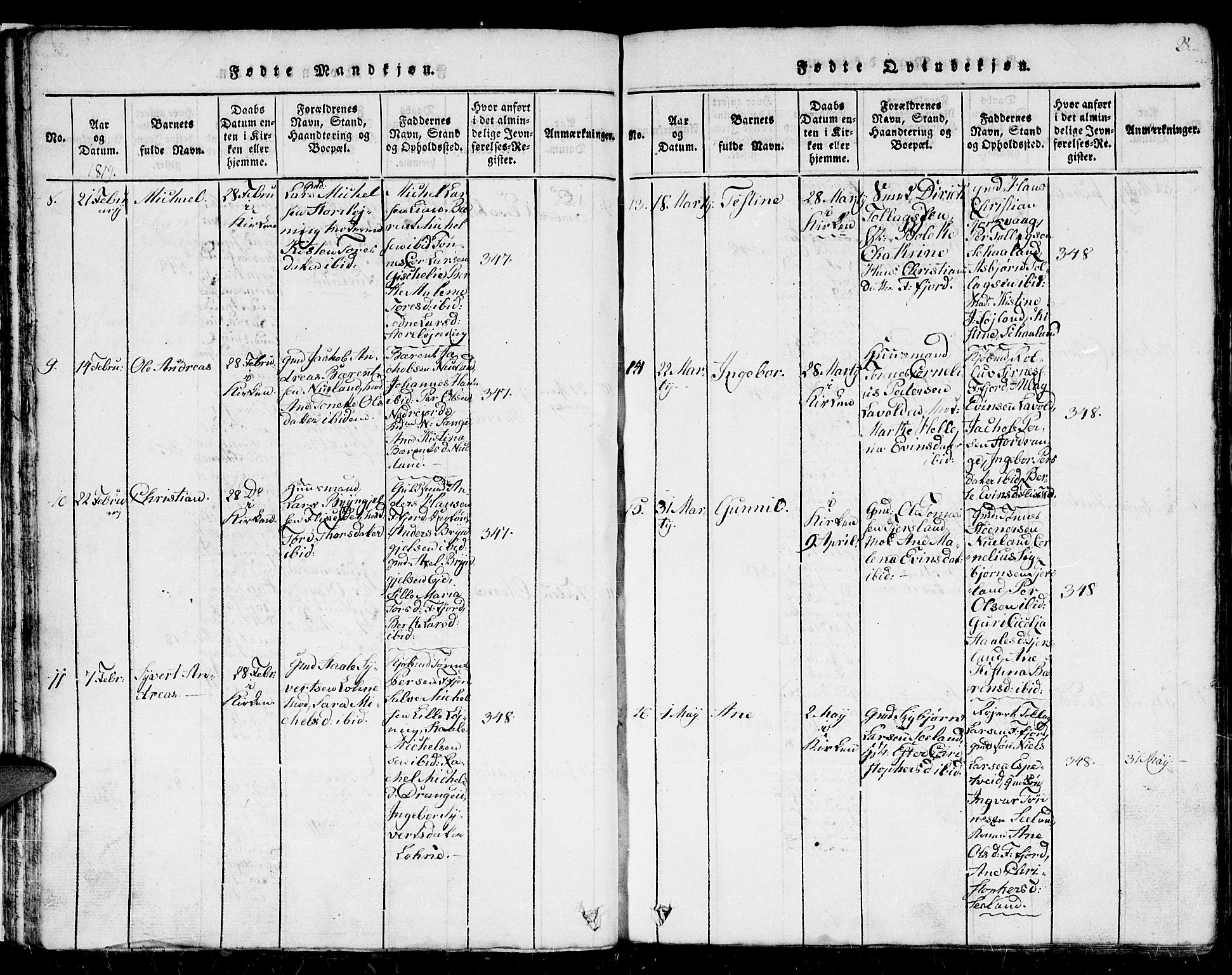 Flekkefjord sokneprestkontor, AV/SAK-1111-0012/F/Fb/Fbc/L0003: Klokkerbok nr. B 3, 1815-1826, s. 28