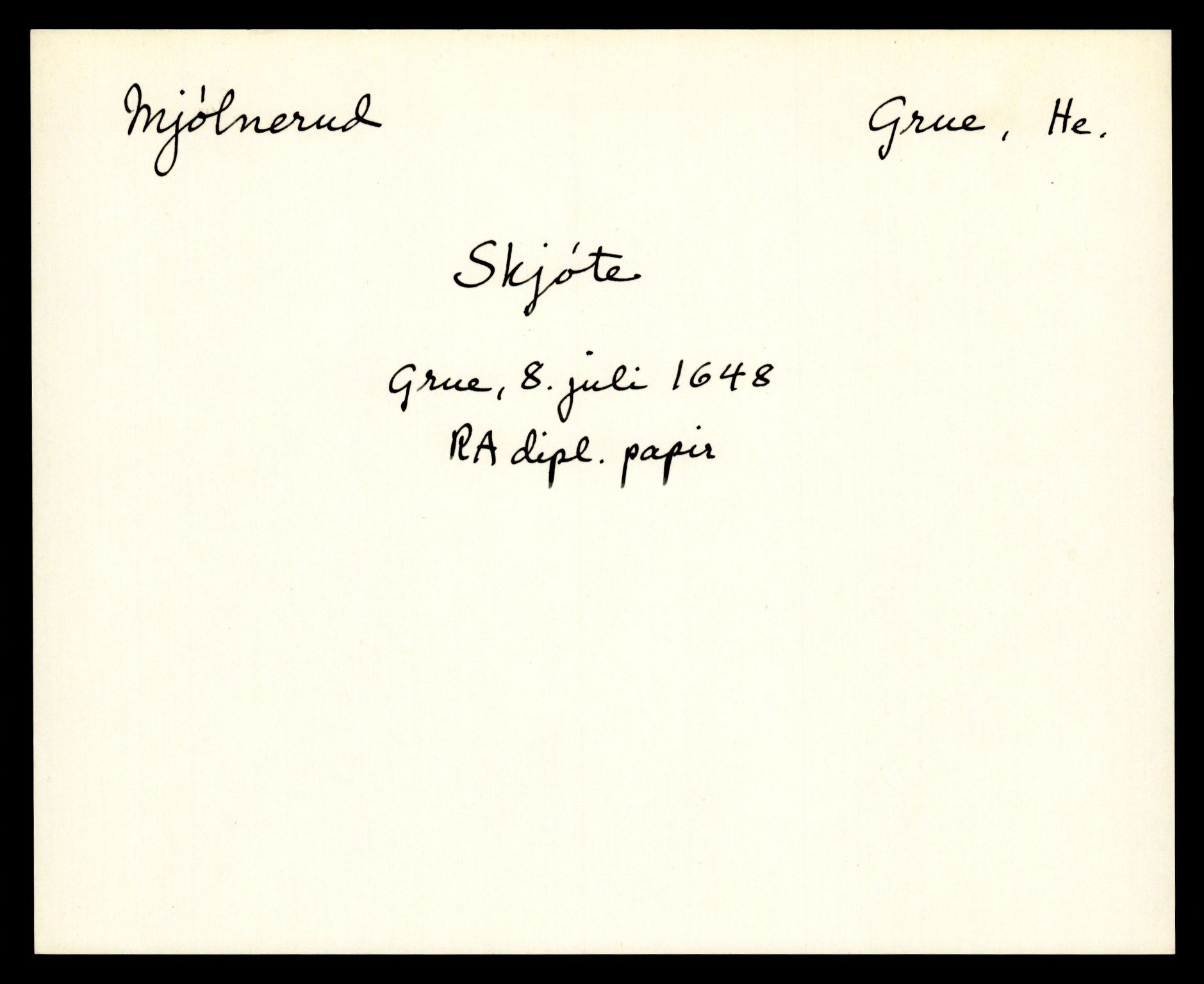 Riksarkivets diplomsamling, AV/RA-EA-5965/F35/F35e/L0008: Registreringssedler Hedmark 2, 1400-1700, s. 61