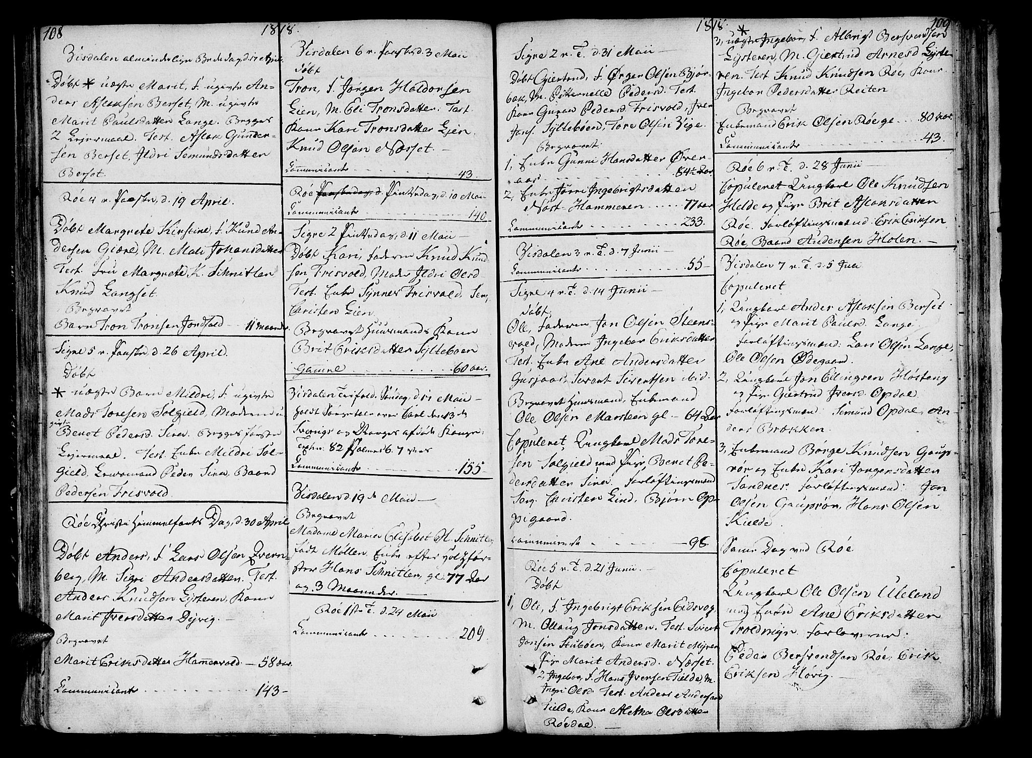 Ministerialprotokoller, klokkerbøker og fødselsregistre - Møre og Romsdal, AV/SAT-A-1454/551/L0622: Ministerialbok nr. 551A02, 1804-1845, s. 108-109