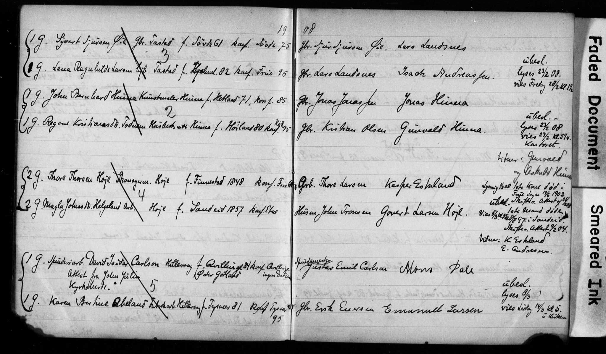 Hetland sokneprestkontor, AV/SAST-A-101826/70/705BA/L0004: Lysningsprotokoll nr. 4, 1906-1911