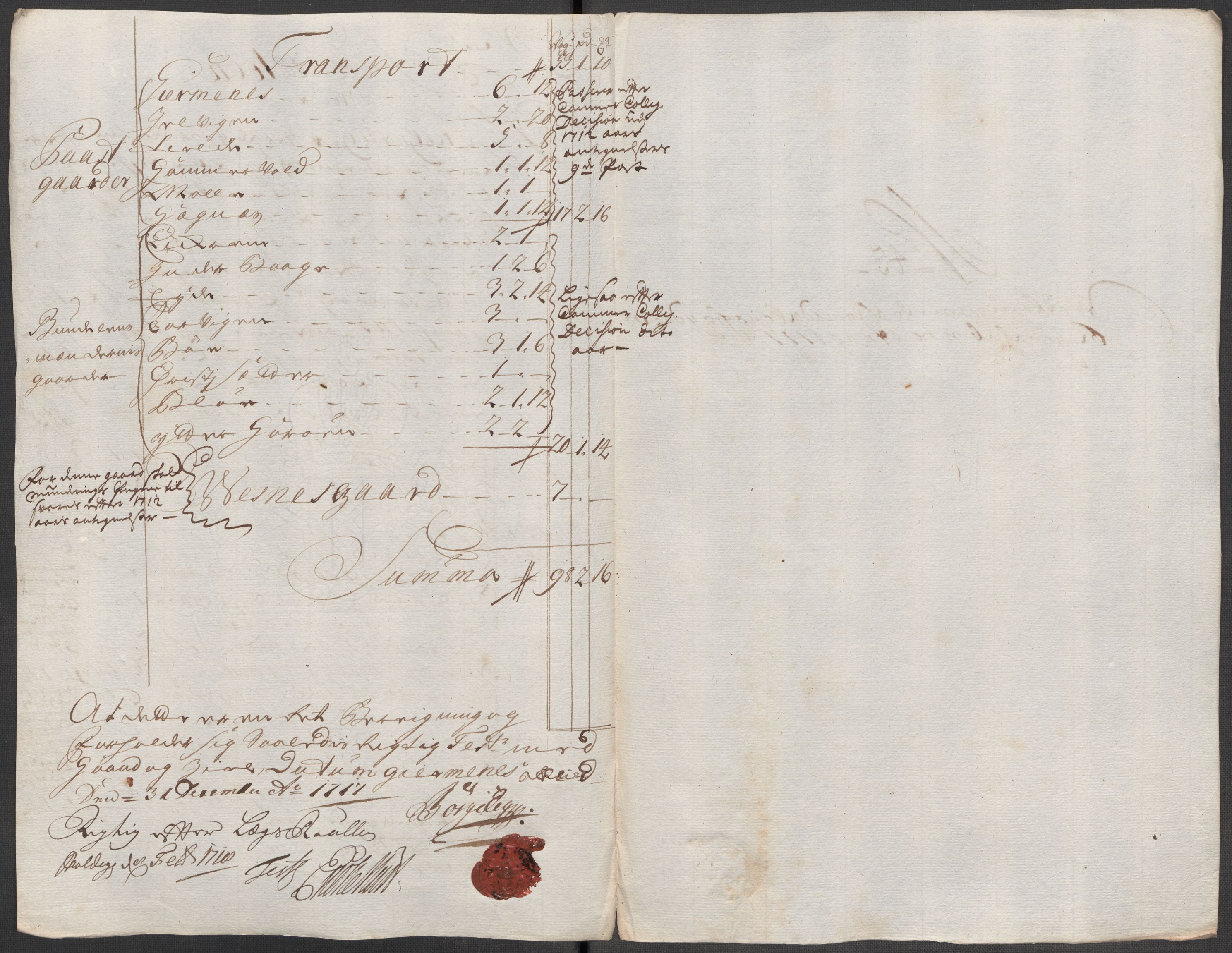 Rentekammeret inntil 1814, Reviderte regnskaper, Fogderegnskap, AV/RA-EA-4092/R55/L3664: Fogderegnskap Romsdal, 1717, s. 226